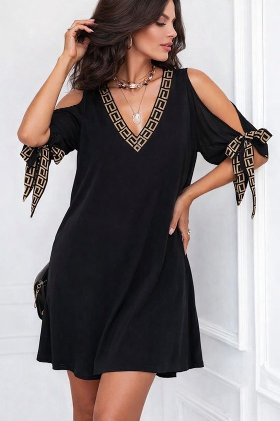 Women's Short Sleeve V-Neck Short Sandy Dress