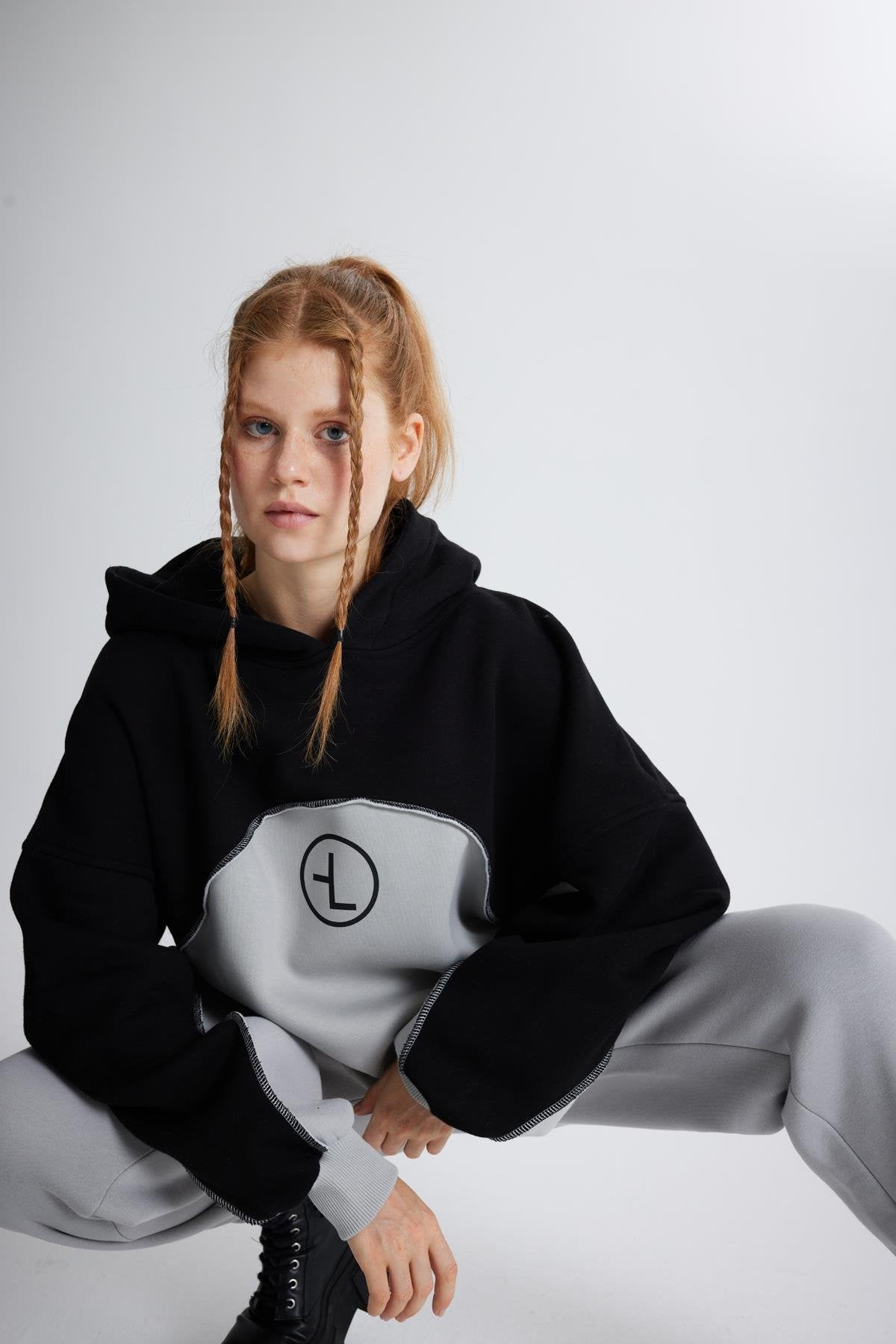 Şardonlu 3 İplik Kumaş Oversize Kapişonlu Revenge Sweatshirt Gri