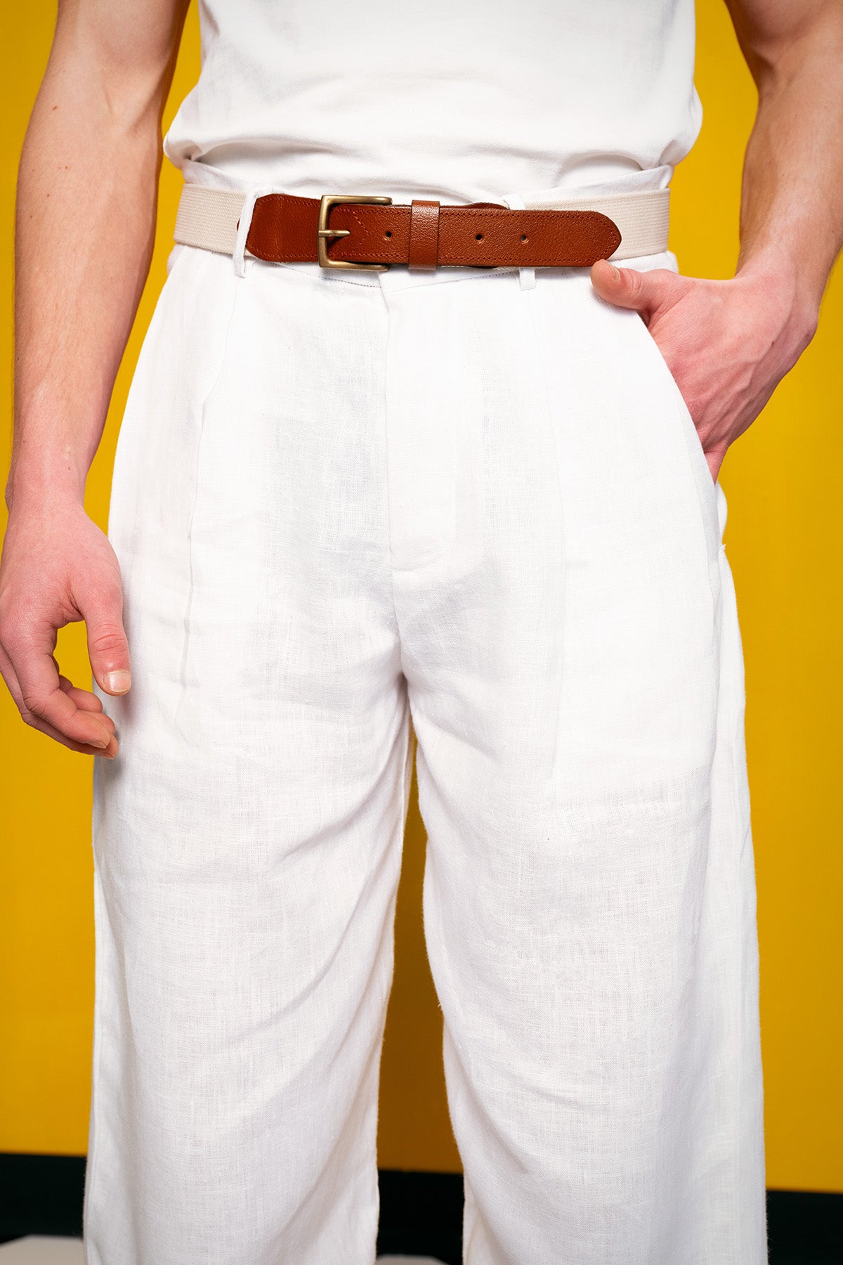 %100 KETEN BEYAZ PANTOLON