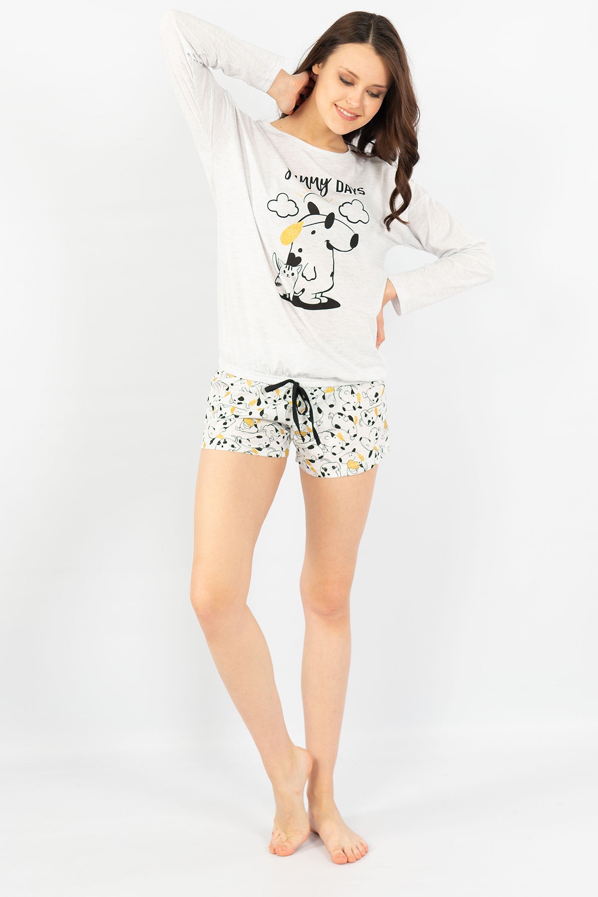 BAYAN P.SUPREM O YAKA DUSUK OMUZLU UZUN KOL BELI BUZGULU ETEGI OVAL SORT TAKIM