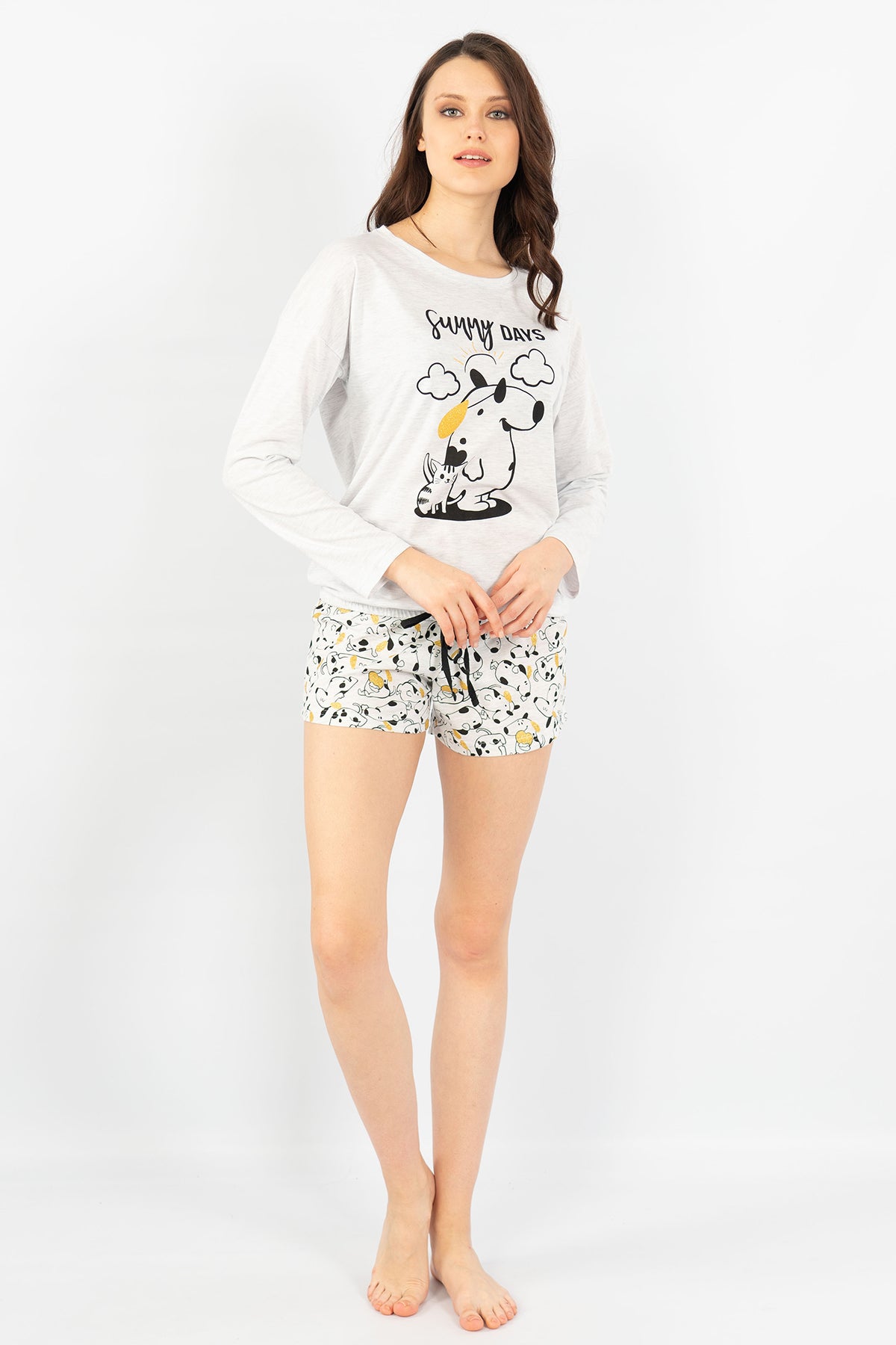 BAYAN P.SUPREM O YAKA DUSUK OMUZLU UZUN KOL BELI BUZGULU ETEGI OVAL SORT TAKIM