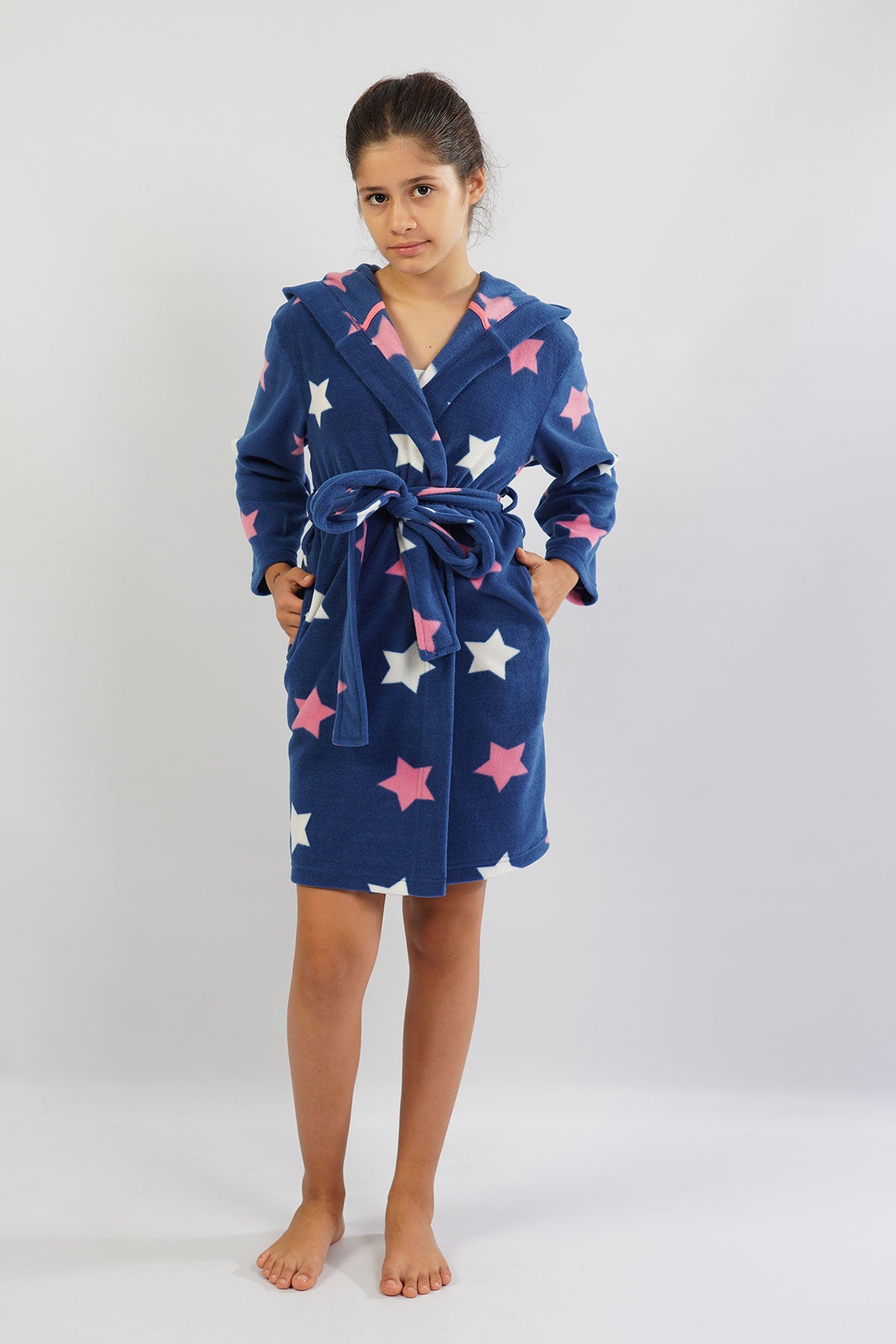 KIZ COCUK POLAR KAPSONLU CEPLI SABAHLIK