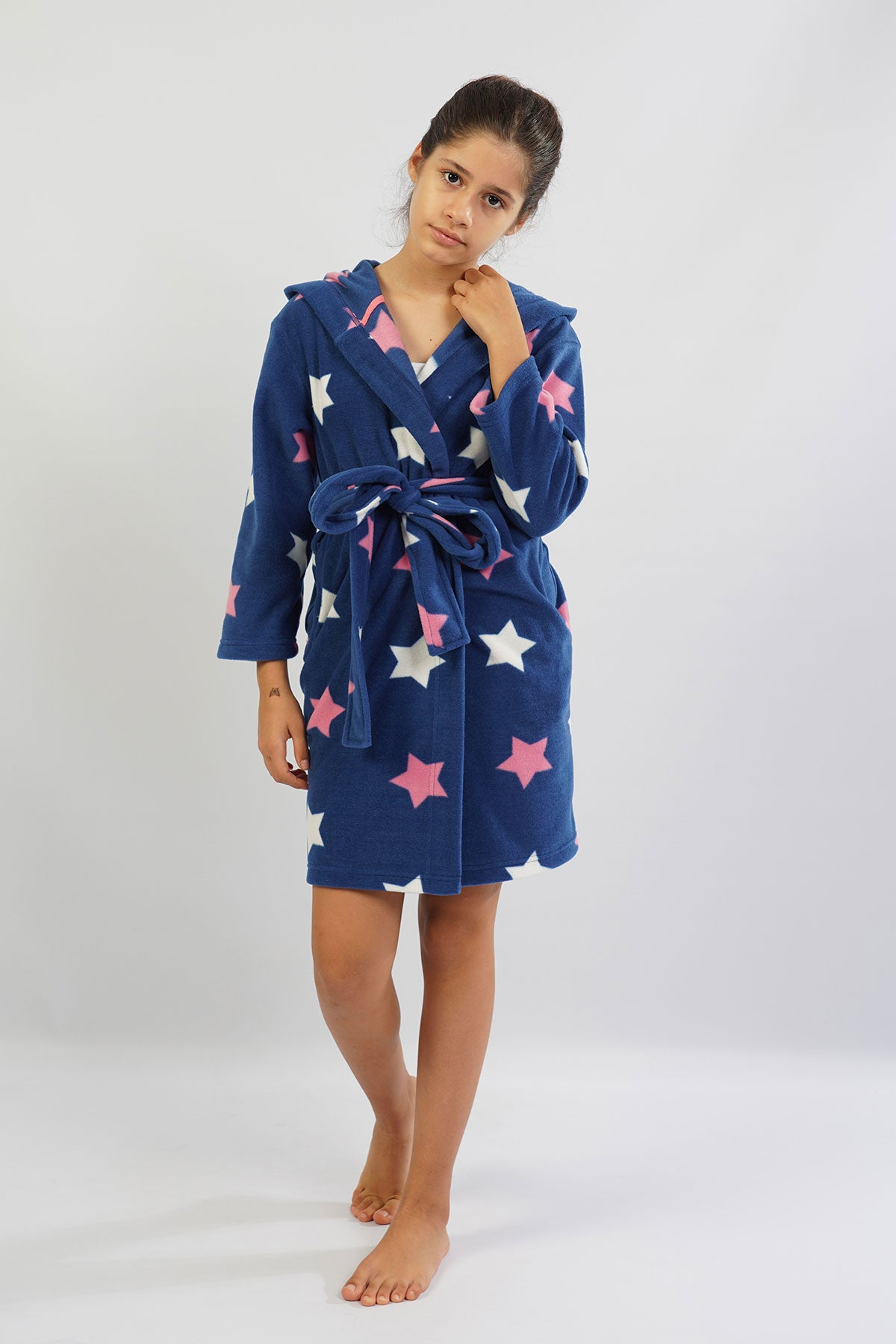 KIZ COCUK POLAR KAPSONLU CEPLI SABAHLIK