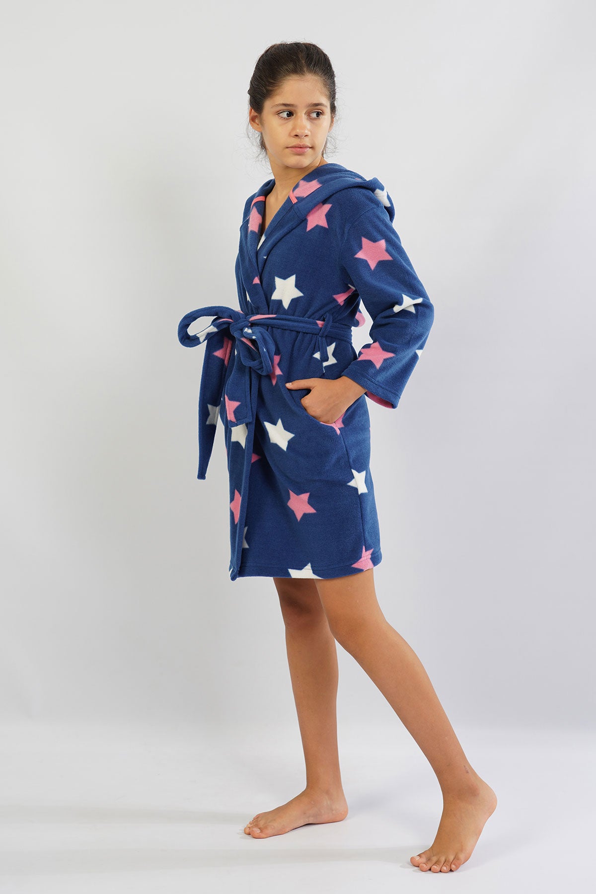 KIZ COCUK POLAR KAPSONLU CEPLI SABAHLIK