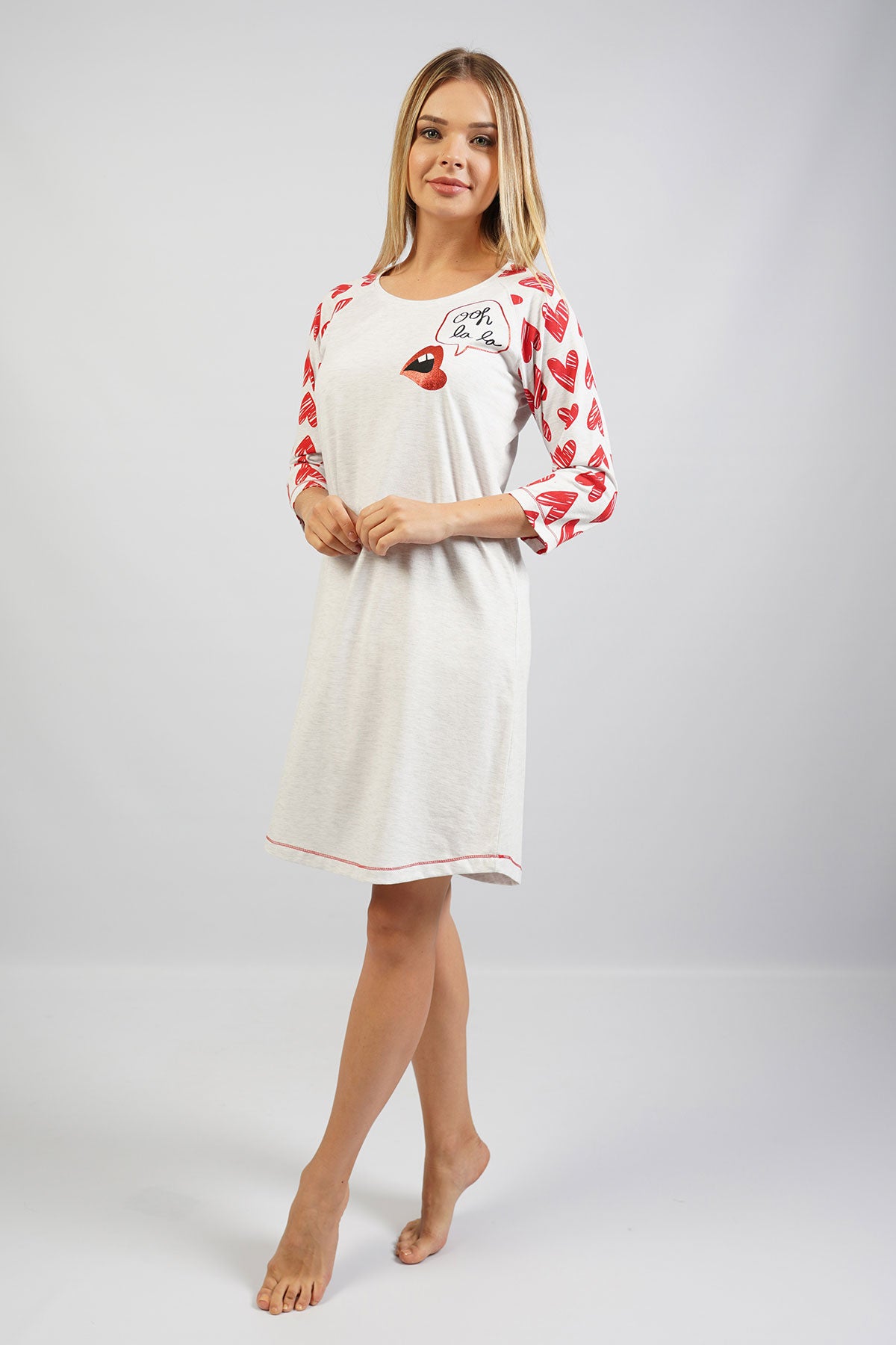 BAYAN P.SUPREM O YAKA 3/4KOL ETEGI OVAL TUNIK