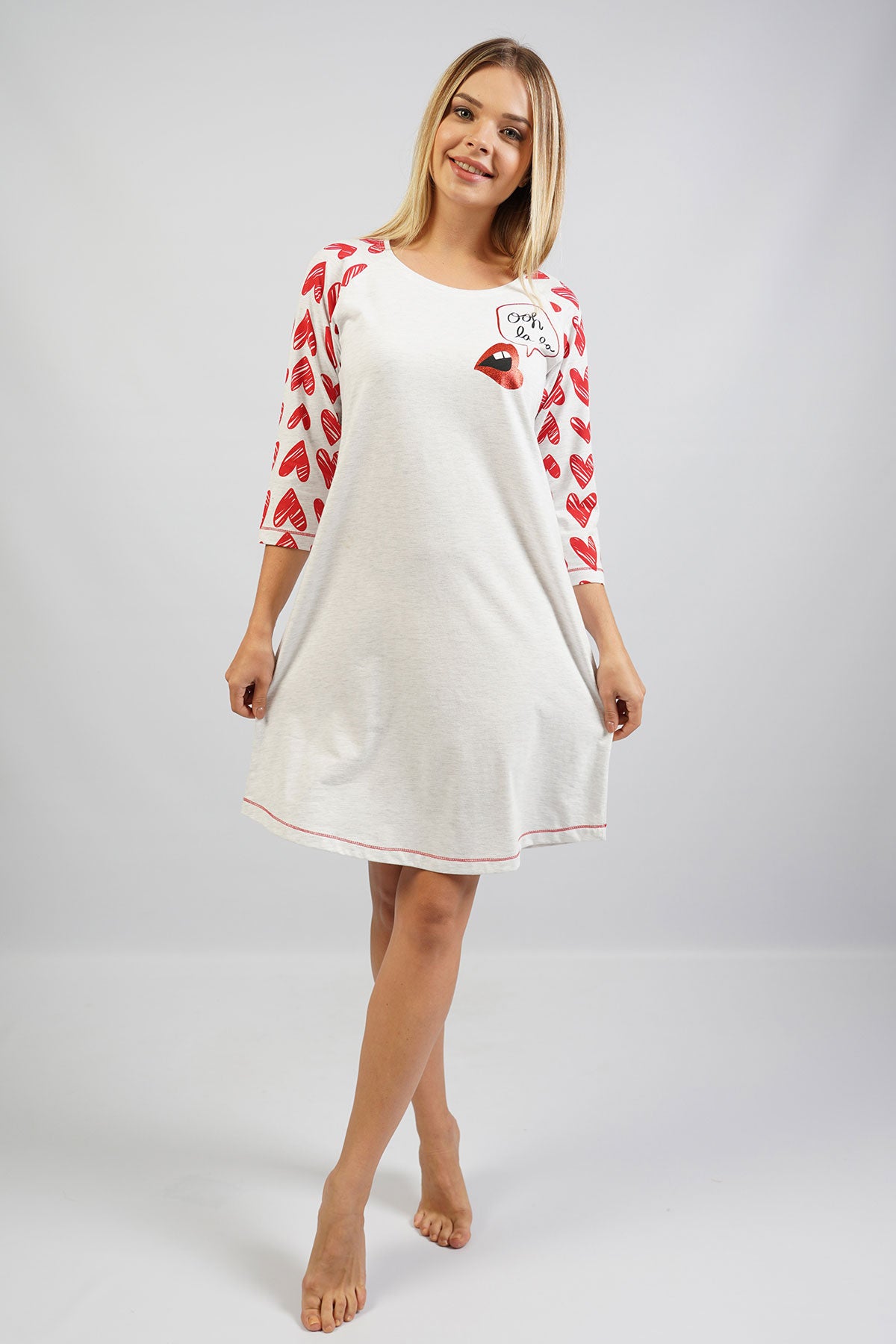 BAYAN P.SUPREM O YAKA 3/4KOL ETEGI OVAL TUNIK