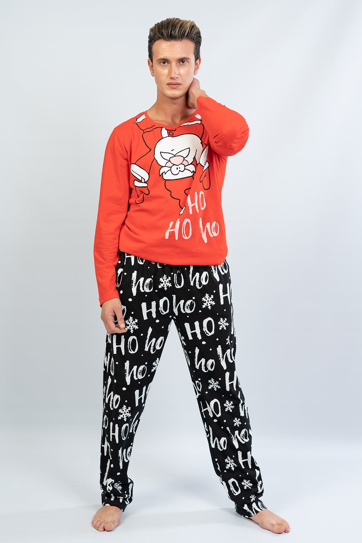 CEPLI ERKEK P.SUPREM O YAKA UZUN KOL PIJAMA TAKIM