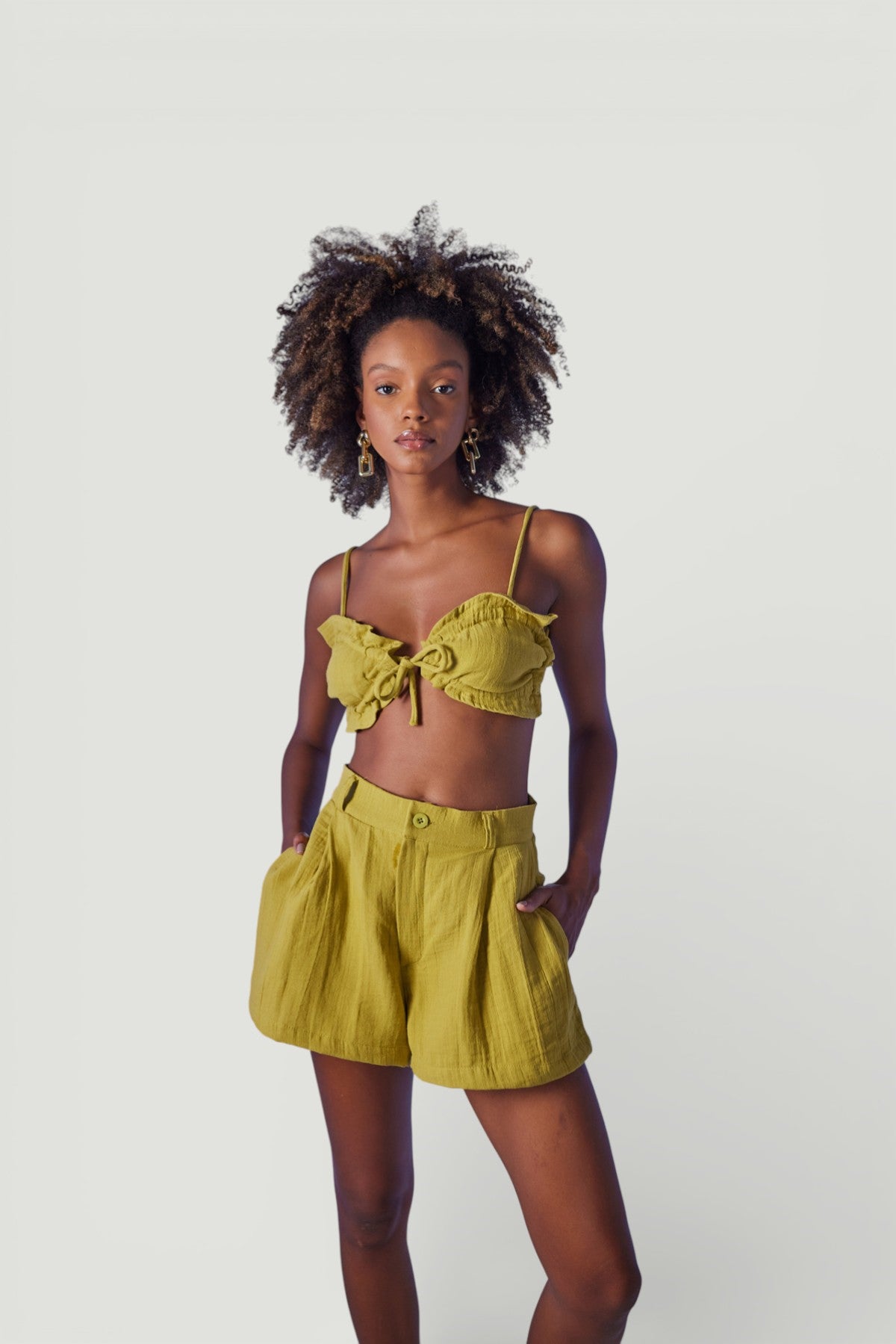 Crop Model Bağlamalı Playa Büstiyer Yeşil