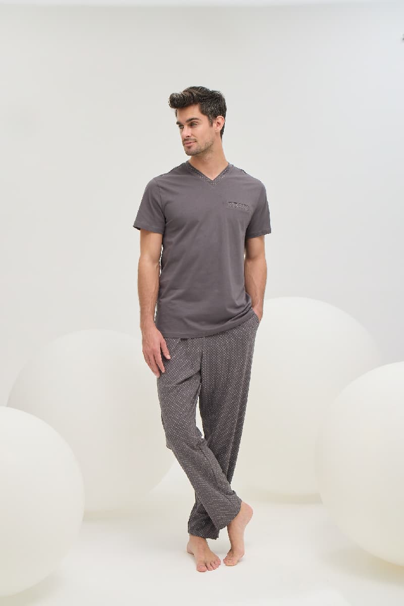 9596 Erkek V Yaka Pijama Takım
