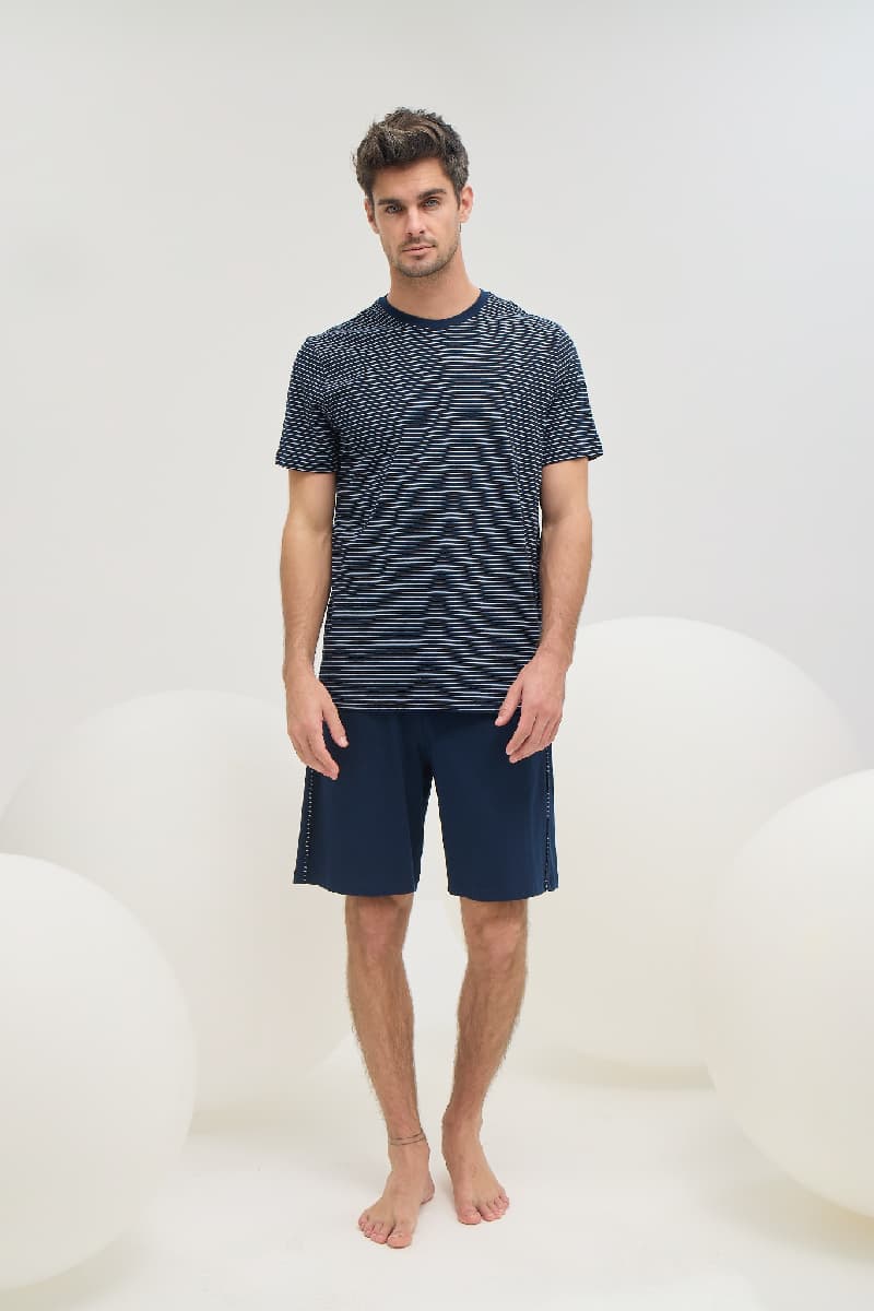 9584 Erkek Bisiklet Yaka Cepli Şort Takım