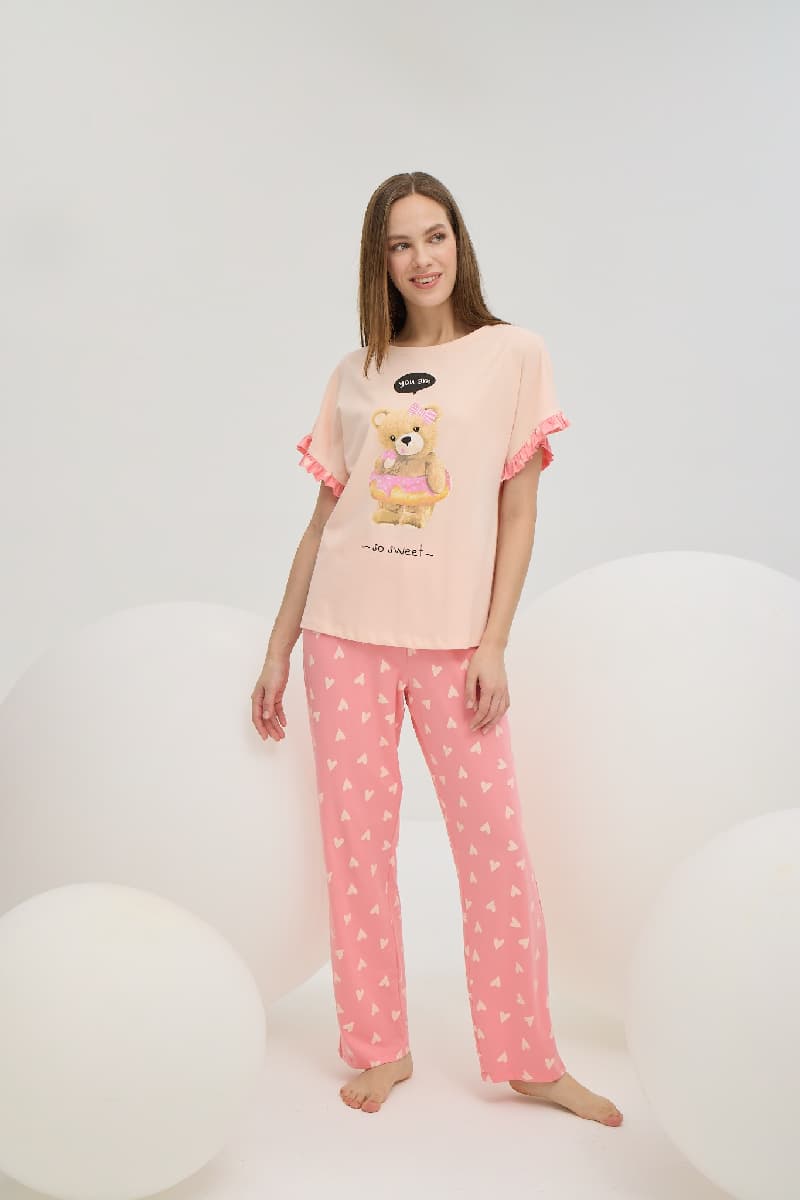 16395 Kadın Baskılı Pijama Takım