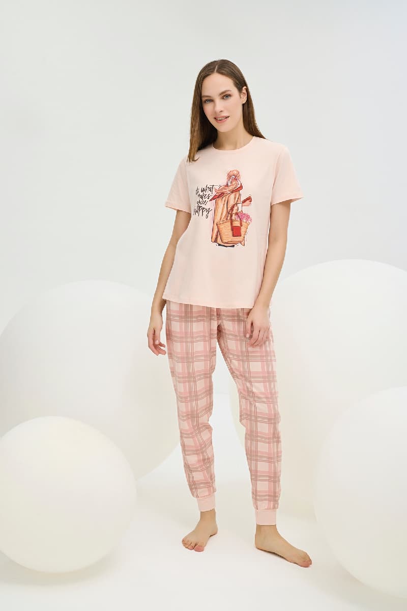 16570 Kadın Baskılı Pijama Takım