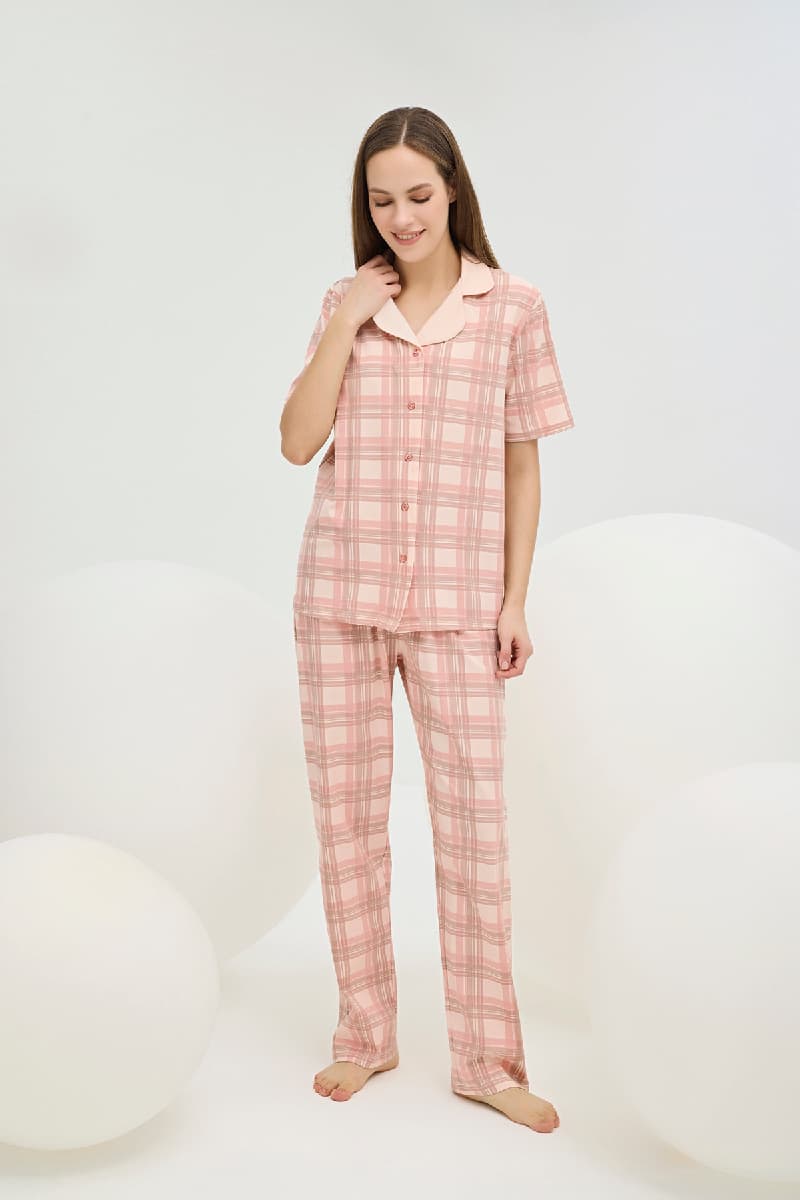 16569 Kadın Düğmeli Pijama Takım
