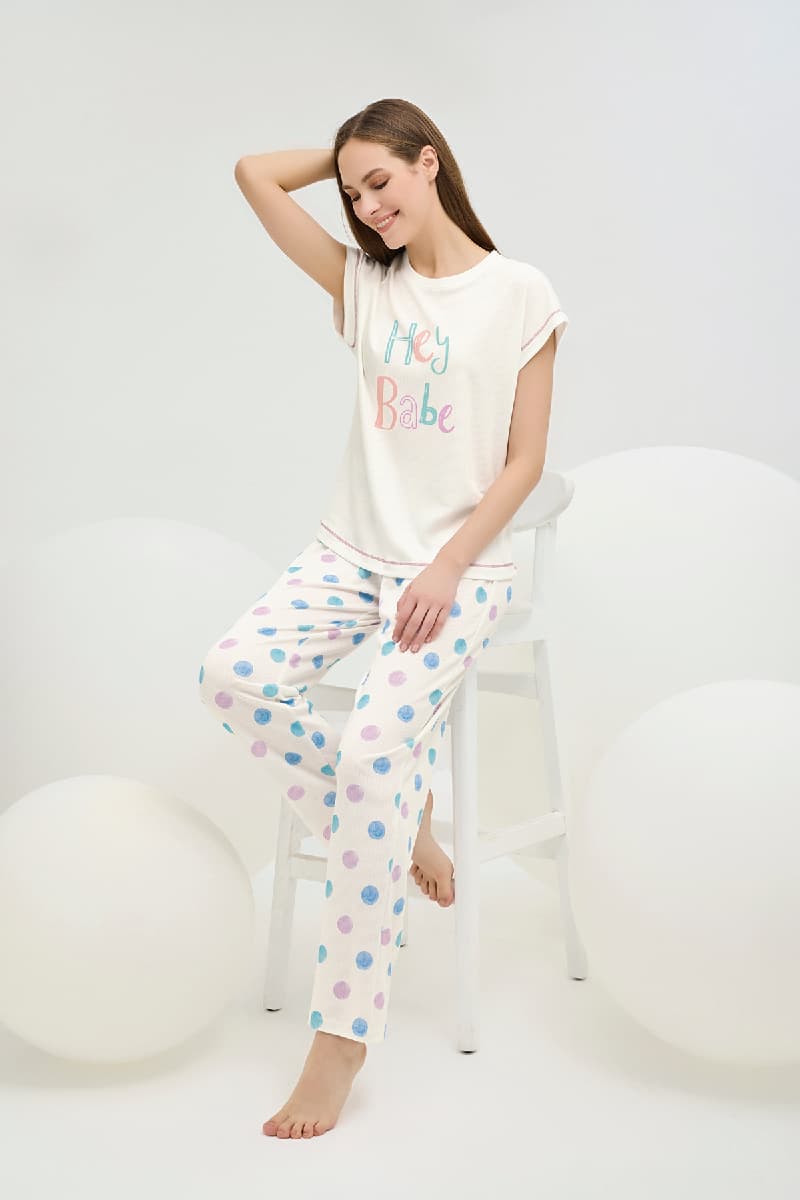 16407 Kadın Baskılı Pijama Takım