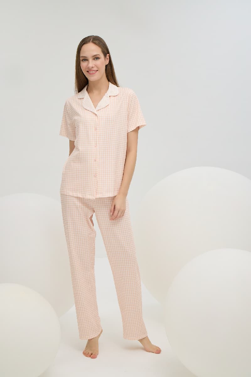 16429 Kadın Düğmeli Pijama Takım