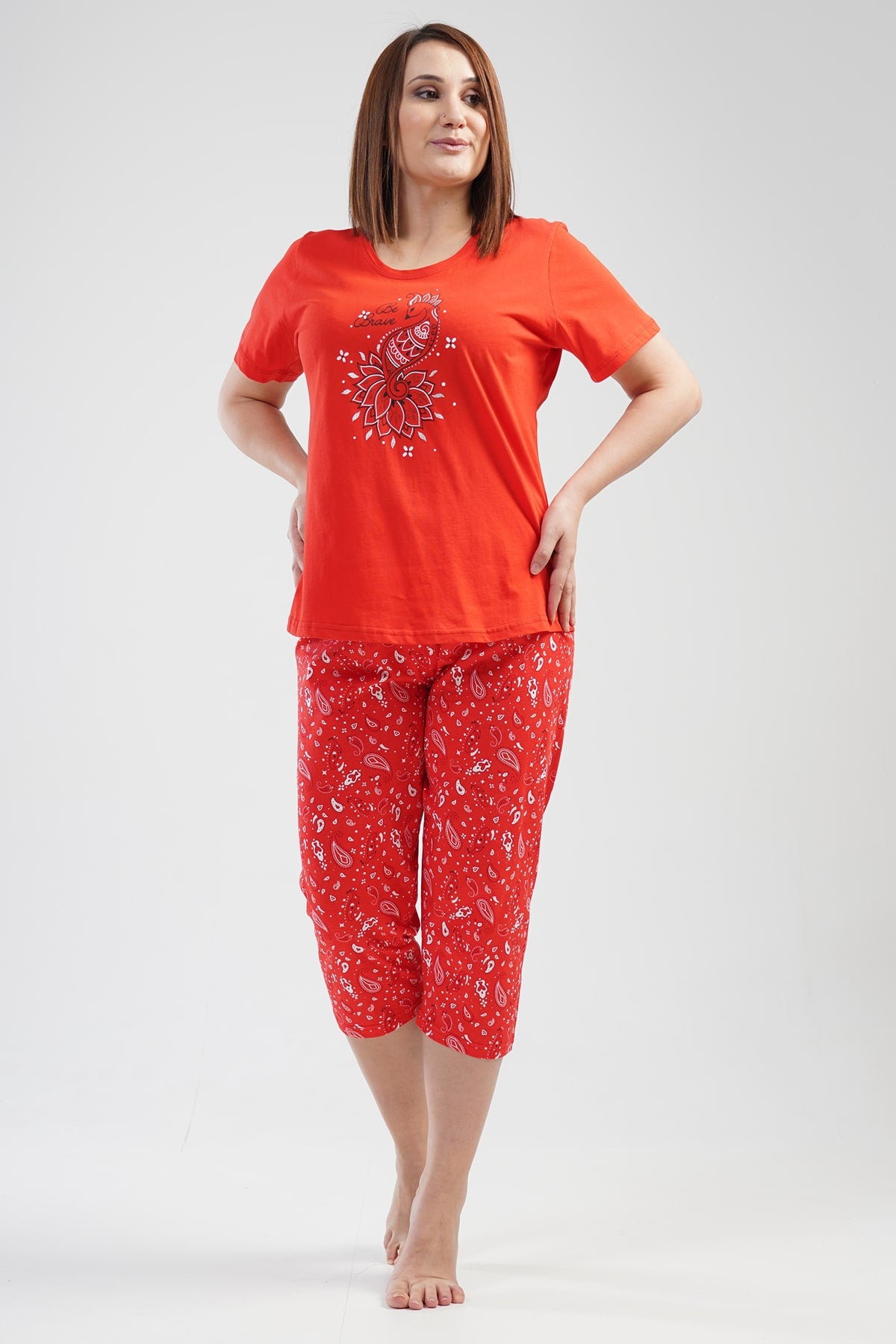 Woman Big Size Brave Capri Set