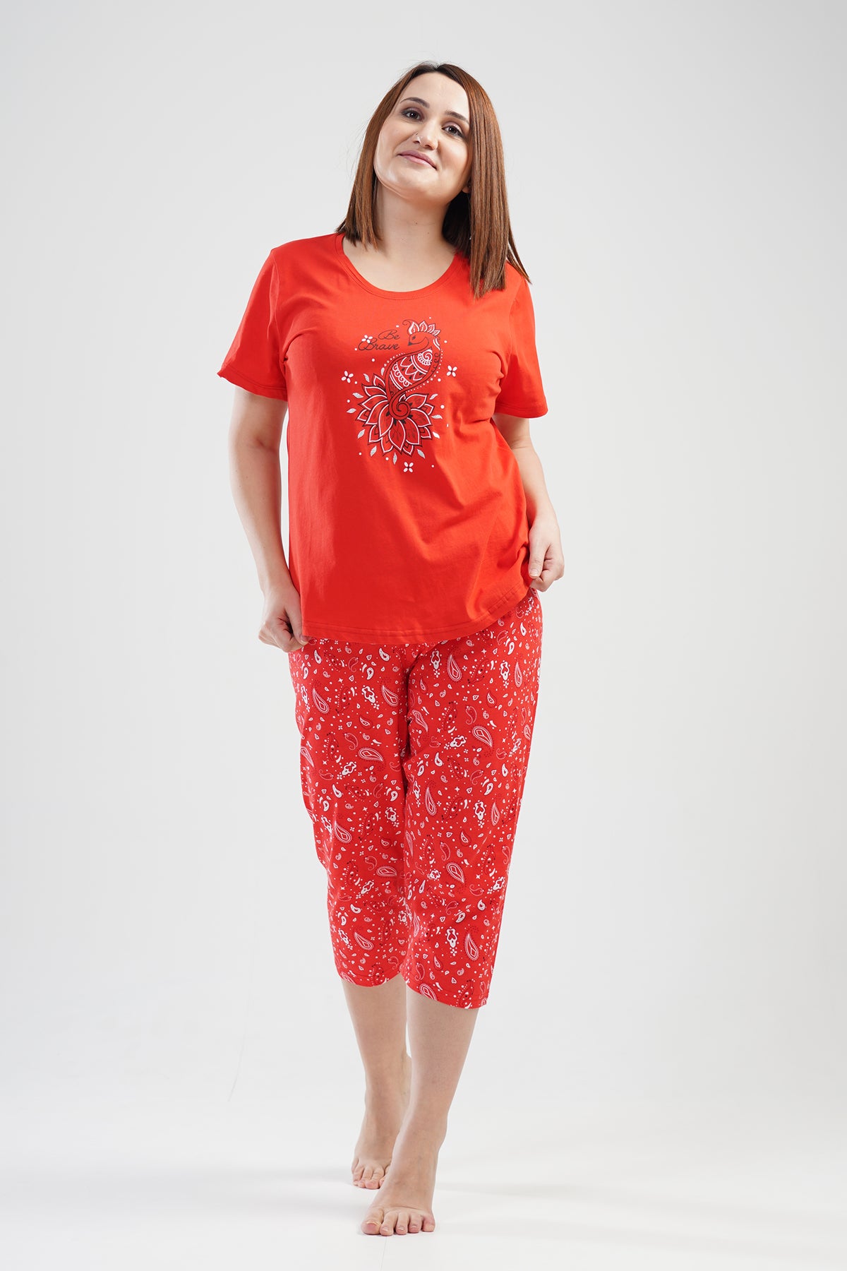 Woman Big Size Brave Capri Set