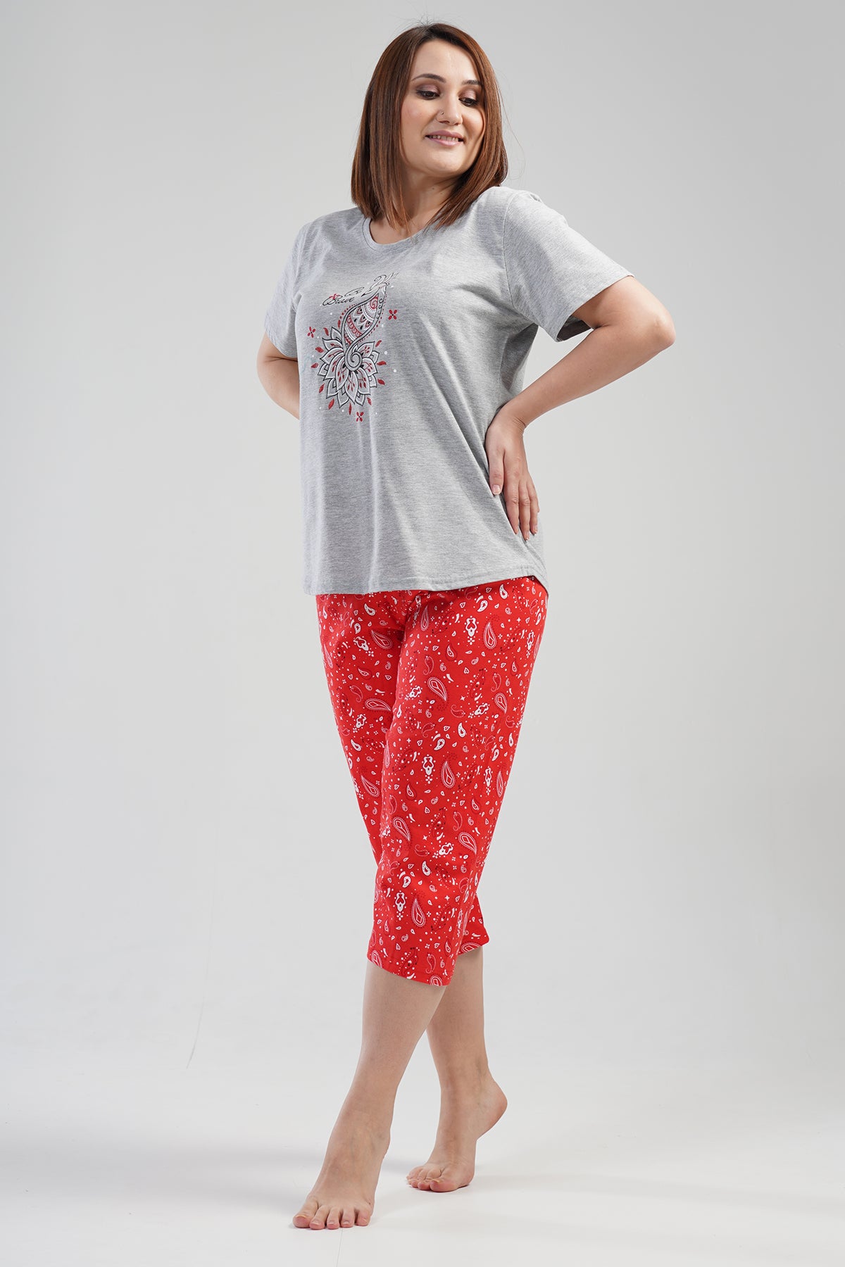 Woman Big Size Brave Capri Set