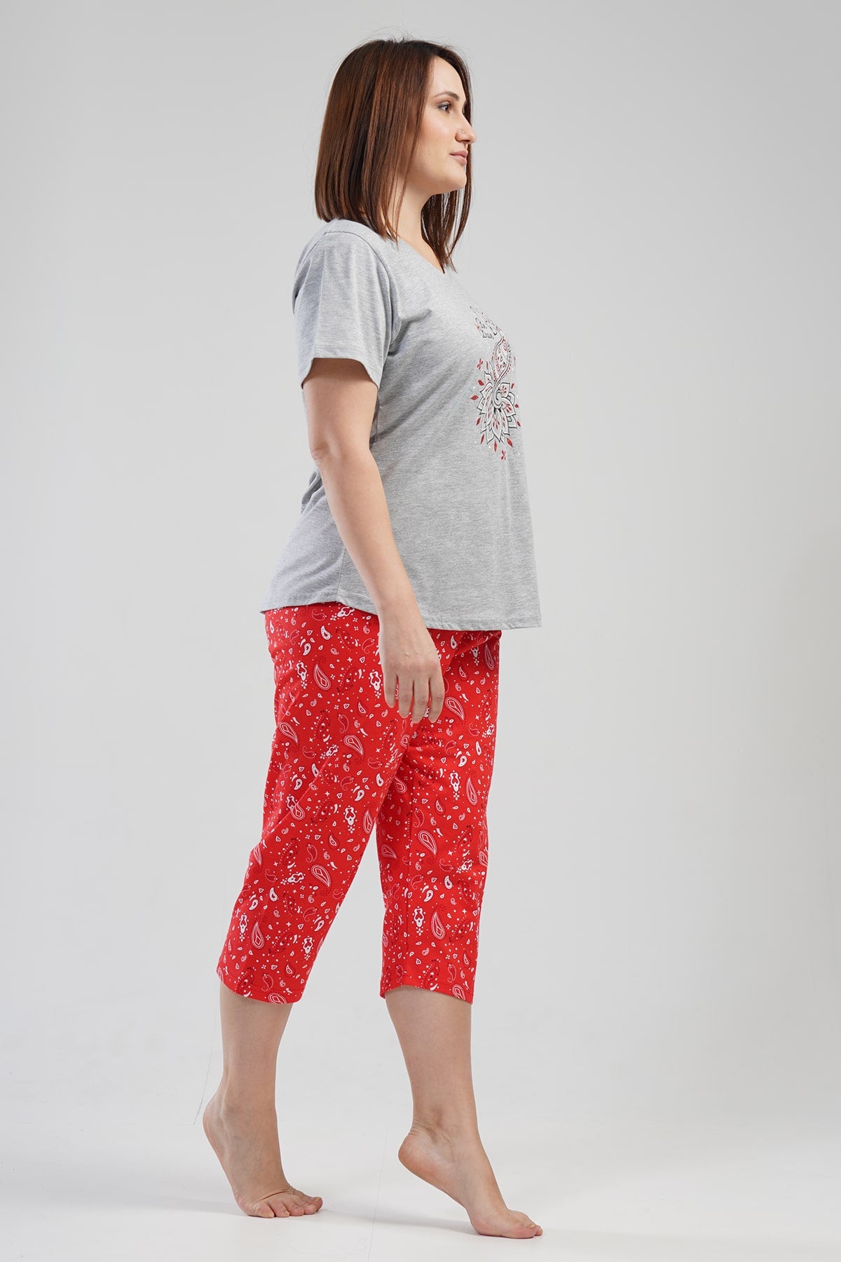 Woman Big Size Brave Capri Set
