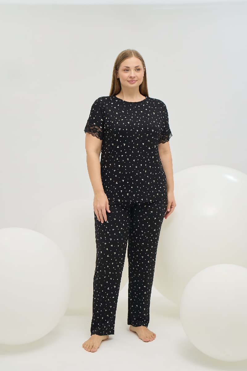 16698 KADIN BIG SIZE PİJAMA TAKIM