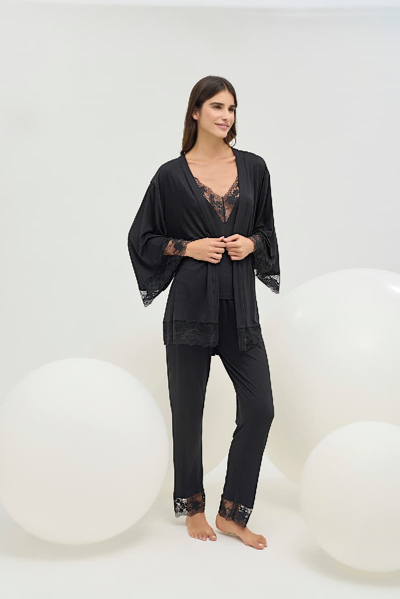 16661 Kadın 3 Lü Pijama Takım