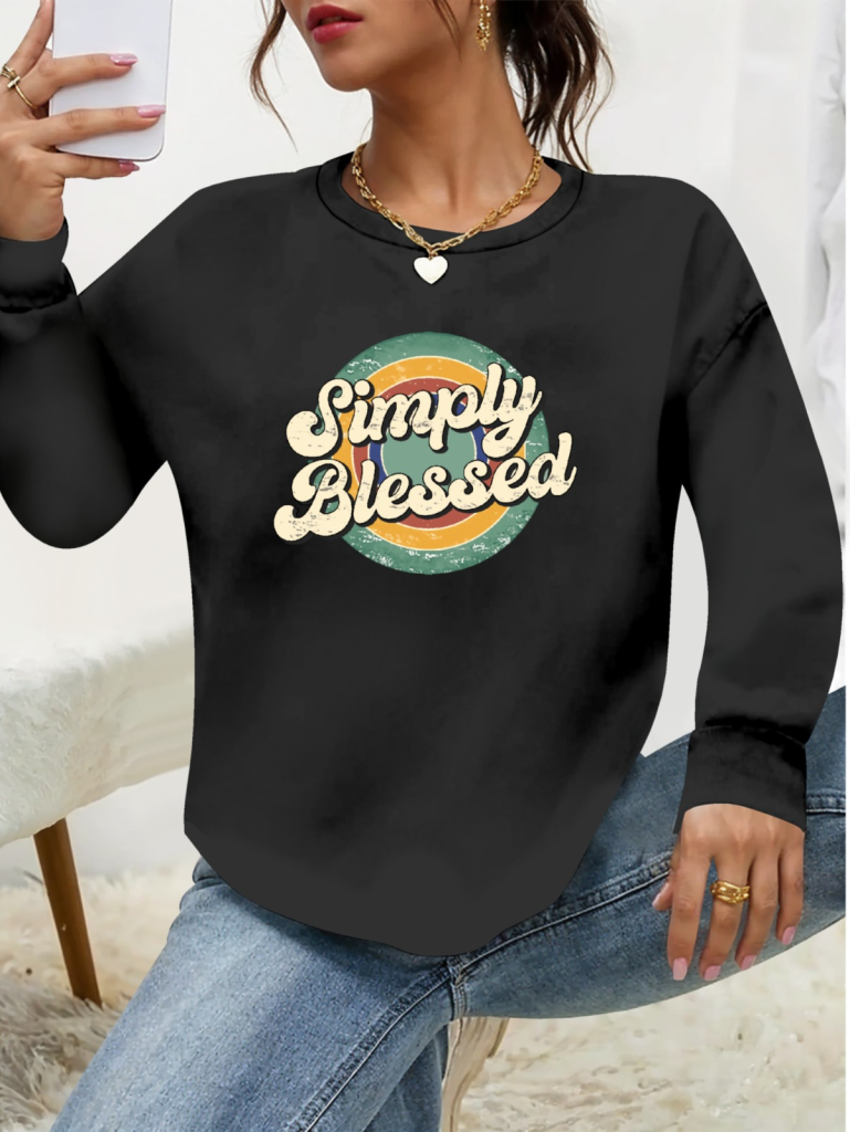 Women's Long Sleeve Crew Neck Viscose Double Thread Blouse