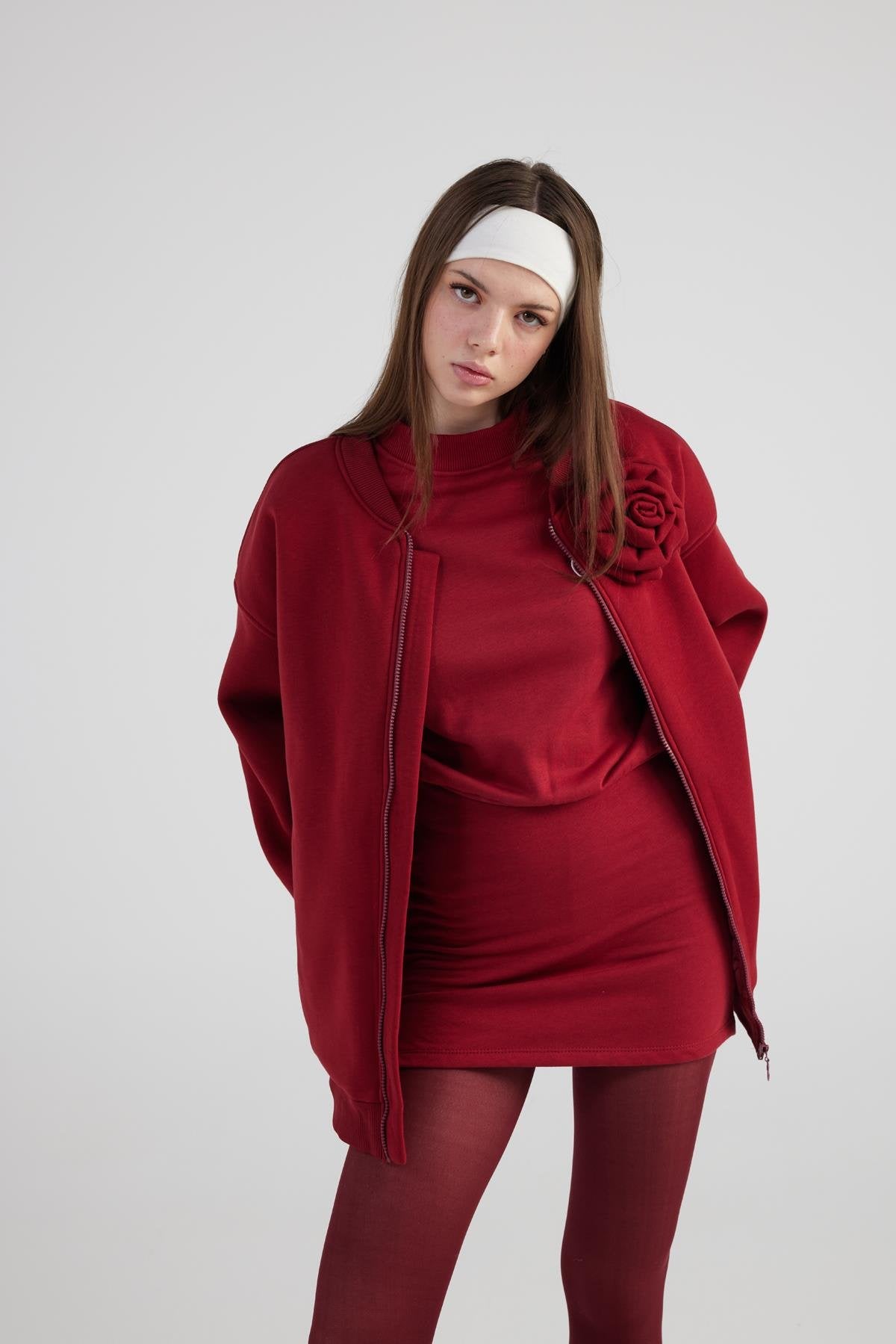 Alexa Bomber Ceket Bordo