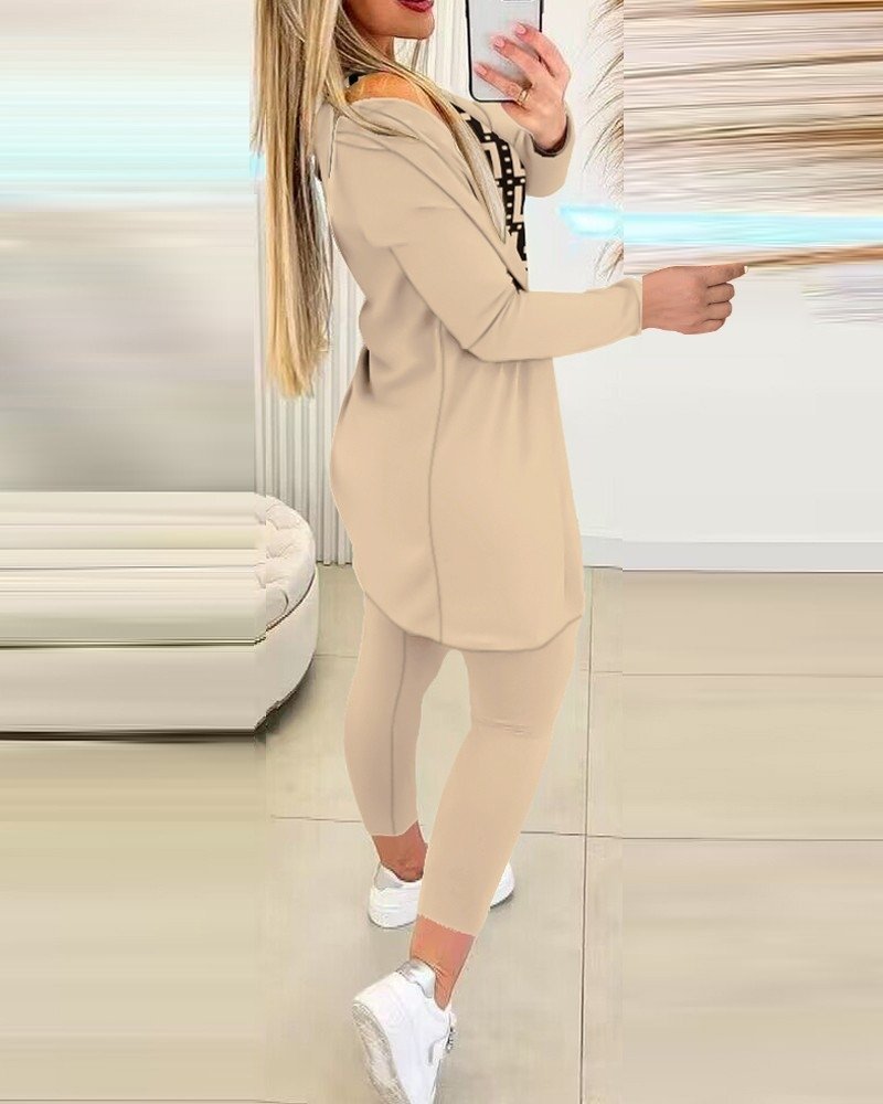 Women's Long Sleeve Crepe Three-Piece Set