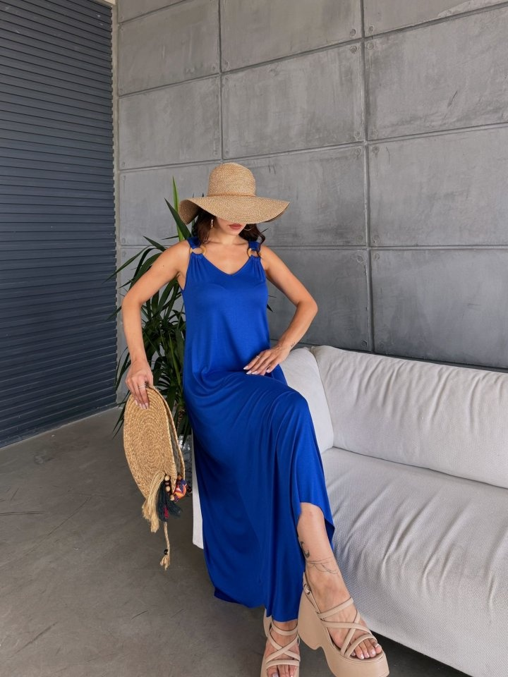 Women's Bell Woven Fabric V-Neck Asymmetric Cut Dress