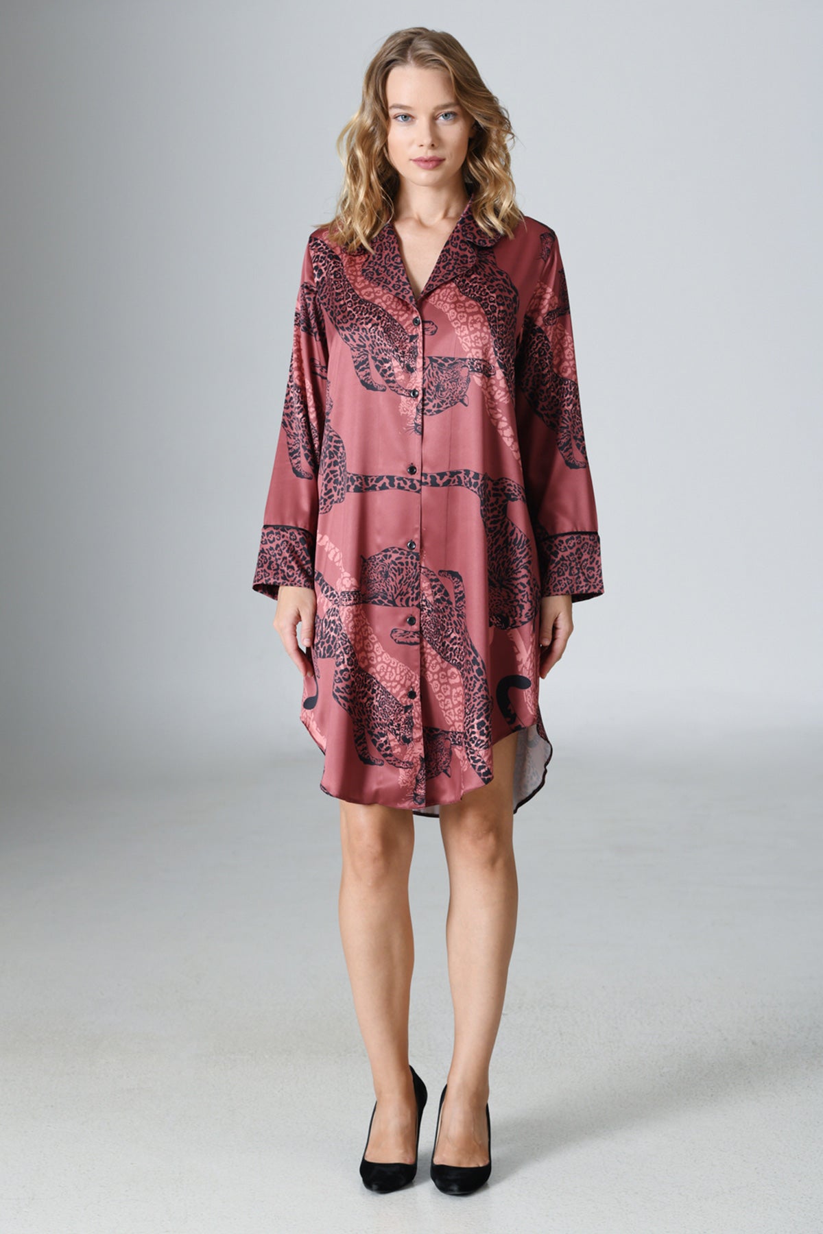 SATEN - GÖMLEK GECELİK BASKILI LYC