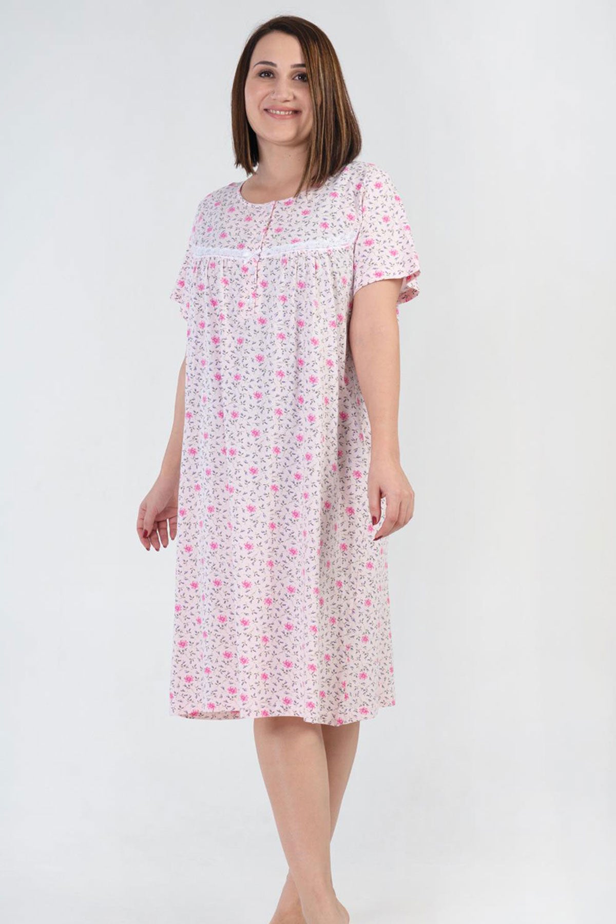 Woman Big Size Cotton Veca Grandma Nightgown