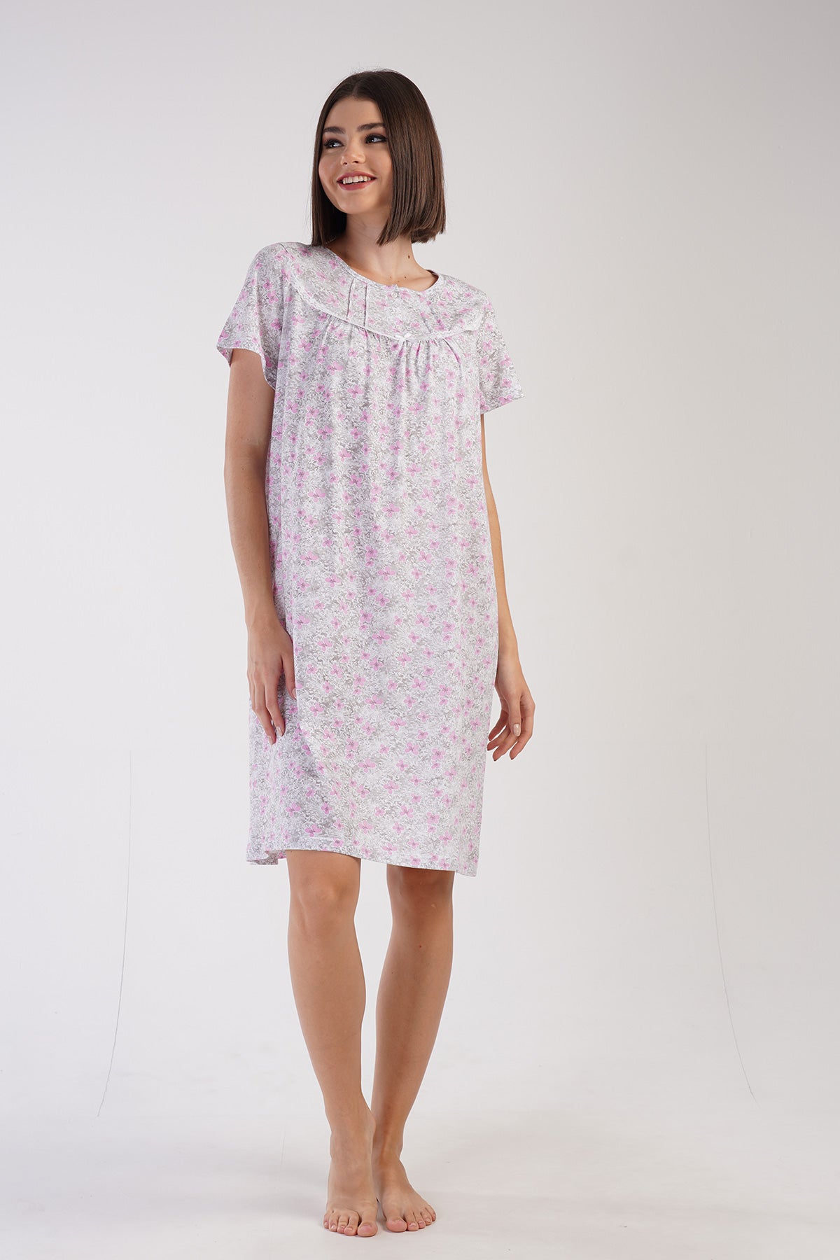 Woman Serra Short Sleeve Grandma Nightgown