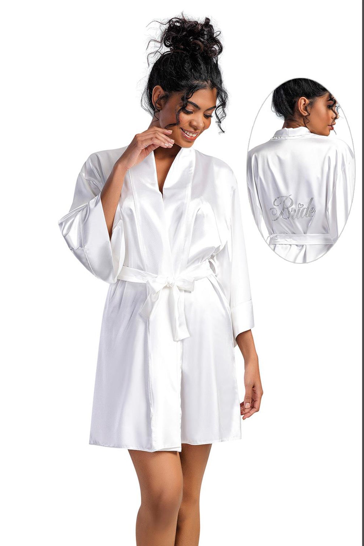Woman Satin Bride Dressing Gown