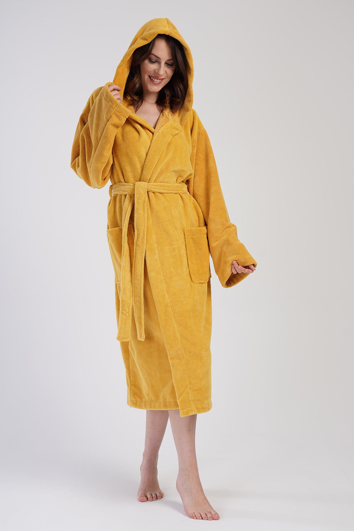 Woman Soft Hoodie Detail Bathrobe