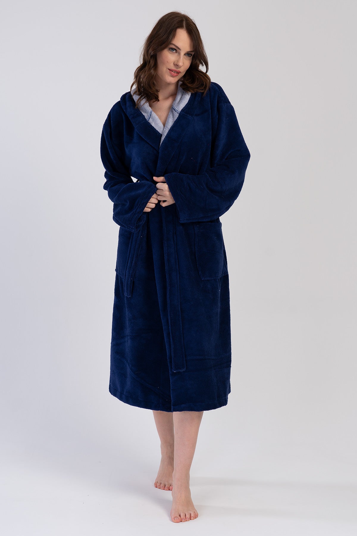 Woman Soft Hoodie Detail Bathrobe