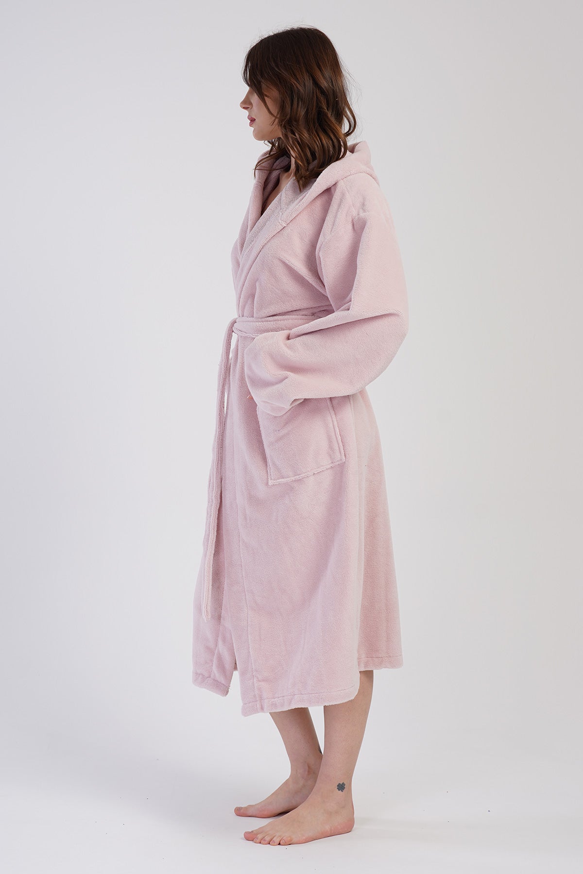 Woman Soft Hoodie Detail Bathrobe