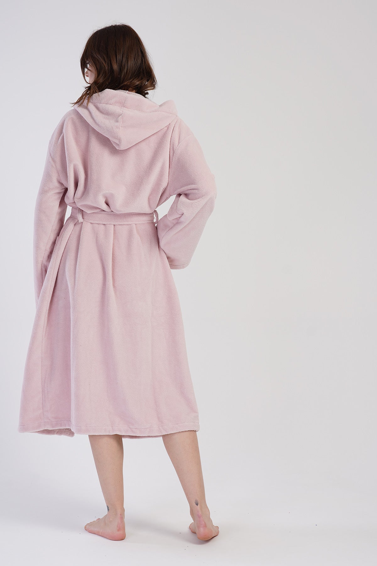 Woman Soft Hoodie Detail Bathrobe