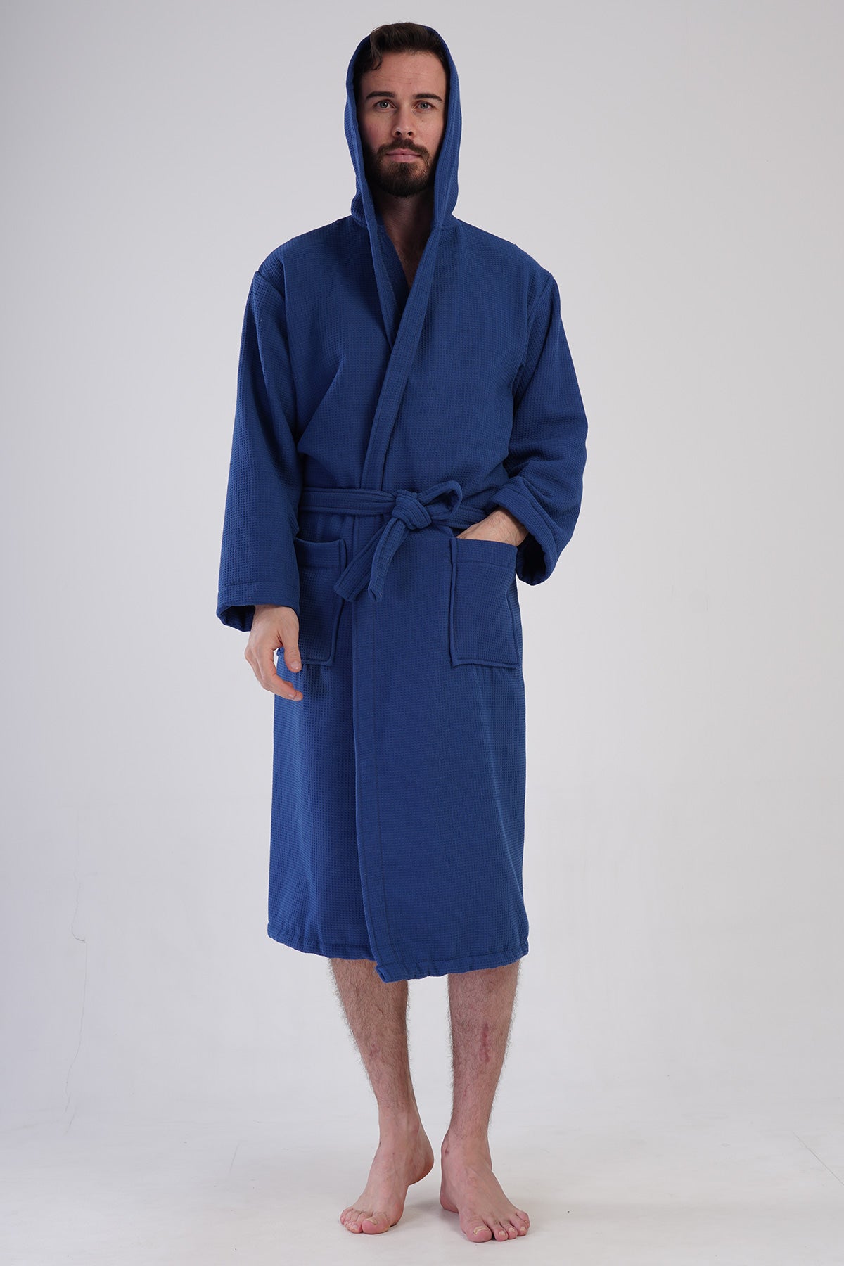 Man Waffle Vega Hoodie Detail Bathrobe