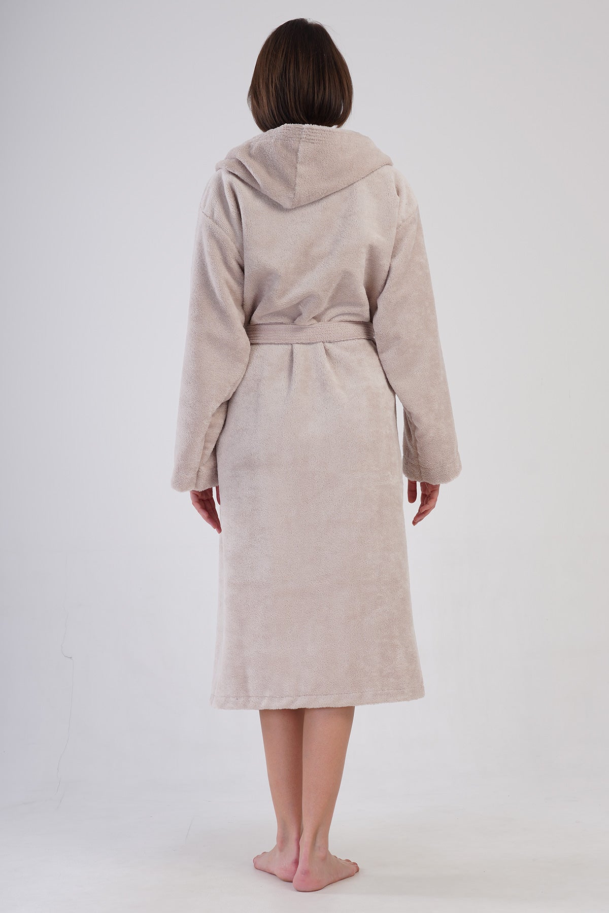 Woman Triga Beige Hoodie Detail Bathrobe