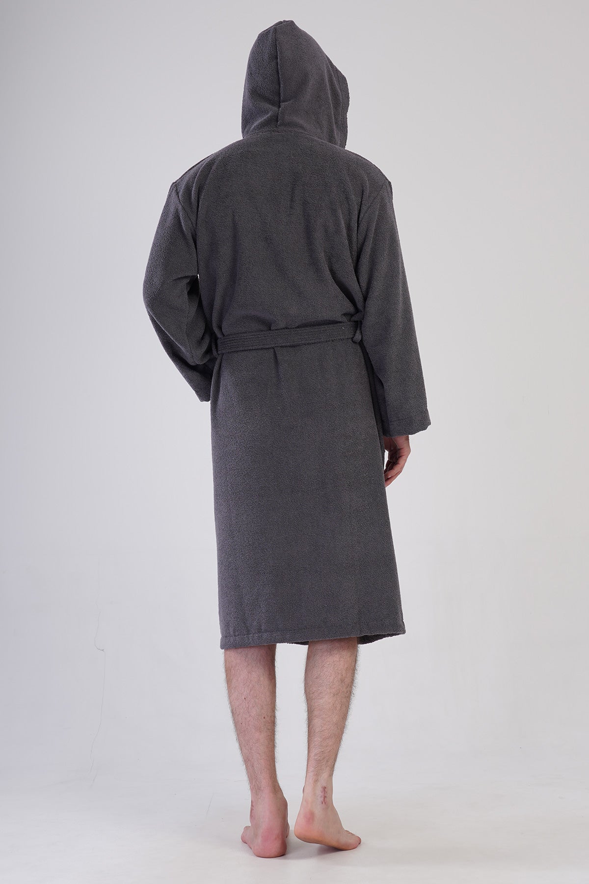 Man Triga Dark Gray Hoodie Detail Bathrobe