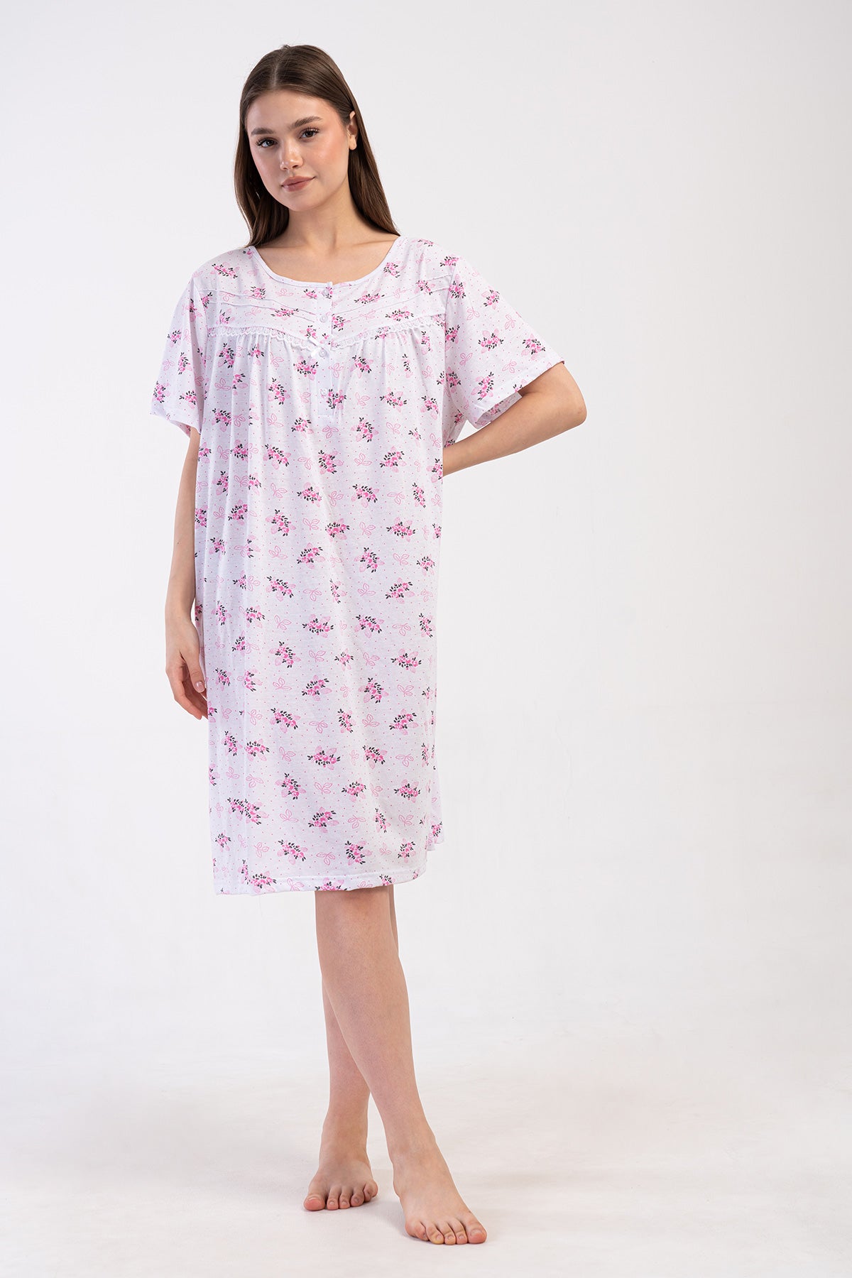 Woman Cotton Big Size Sayen Grandma Nightgown