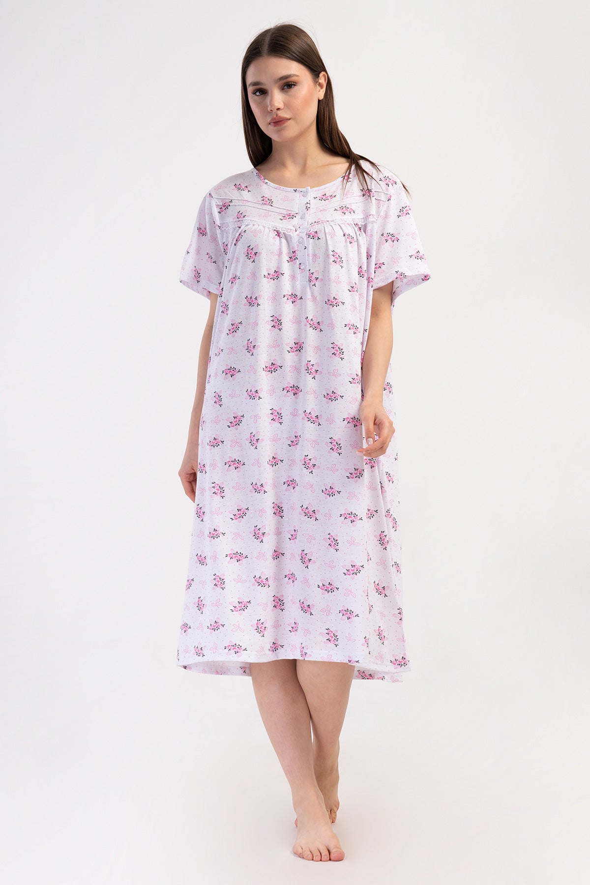 Woman Cotton Big Size Sayen Grandma Nightgown