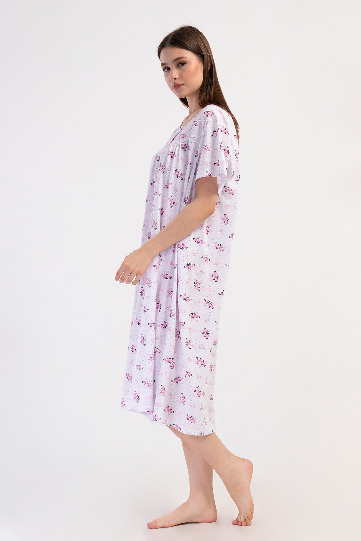 Woman Cotton Big Size Sayen Grandma Nightgown