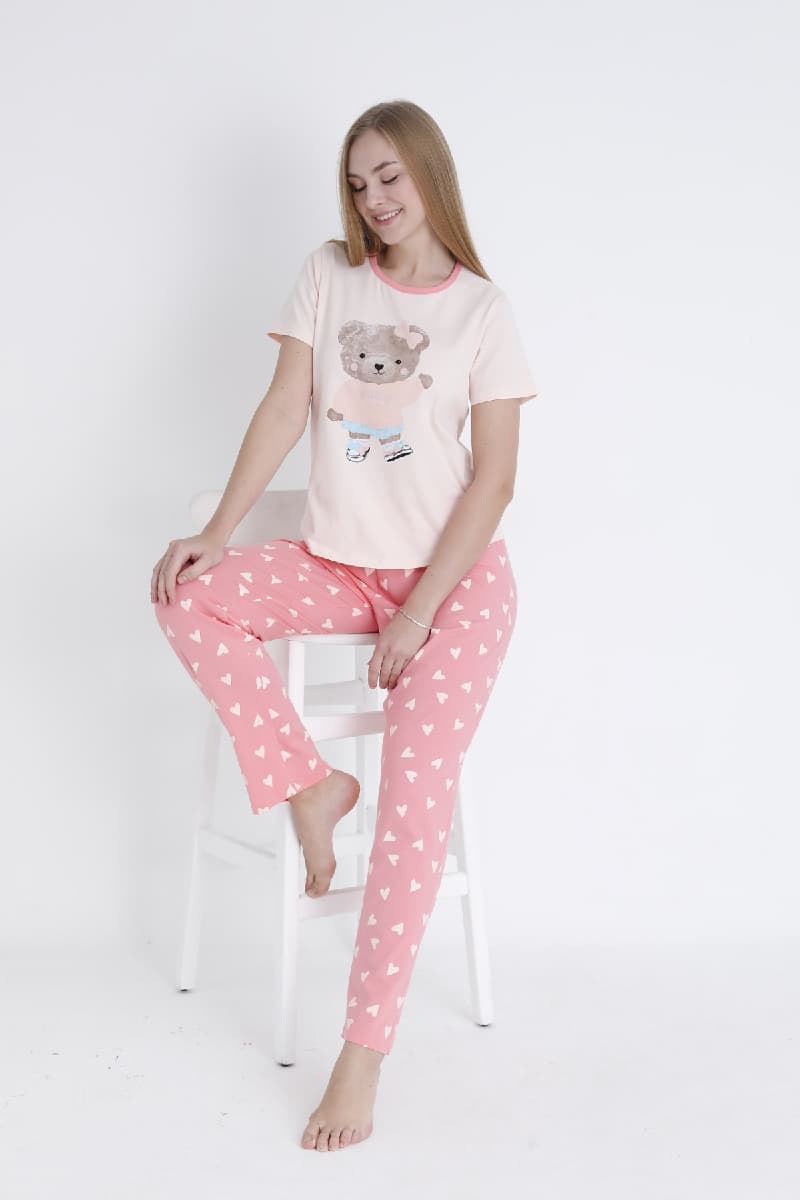 16743 Kadın Baskılı Pijama Takım