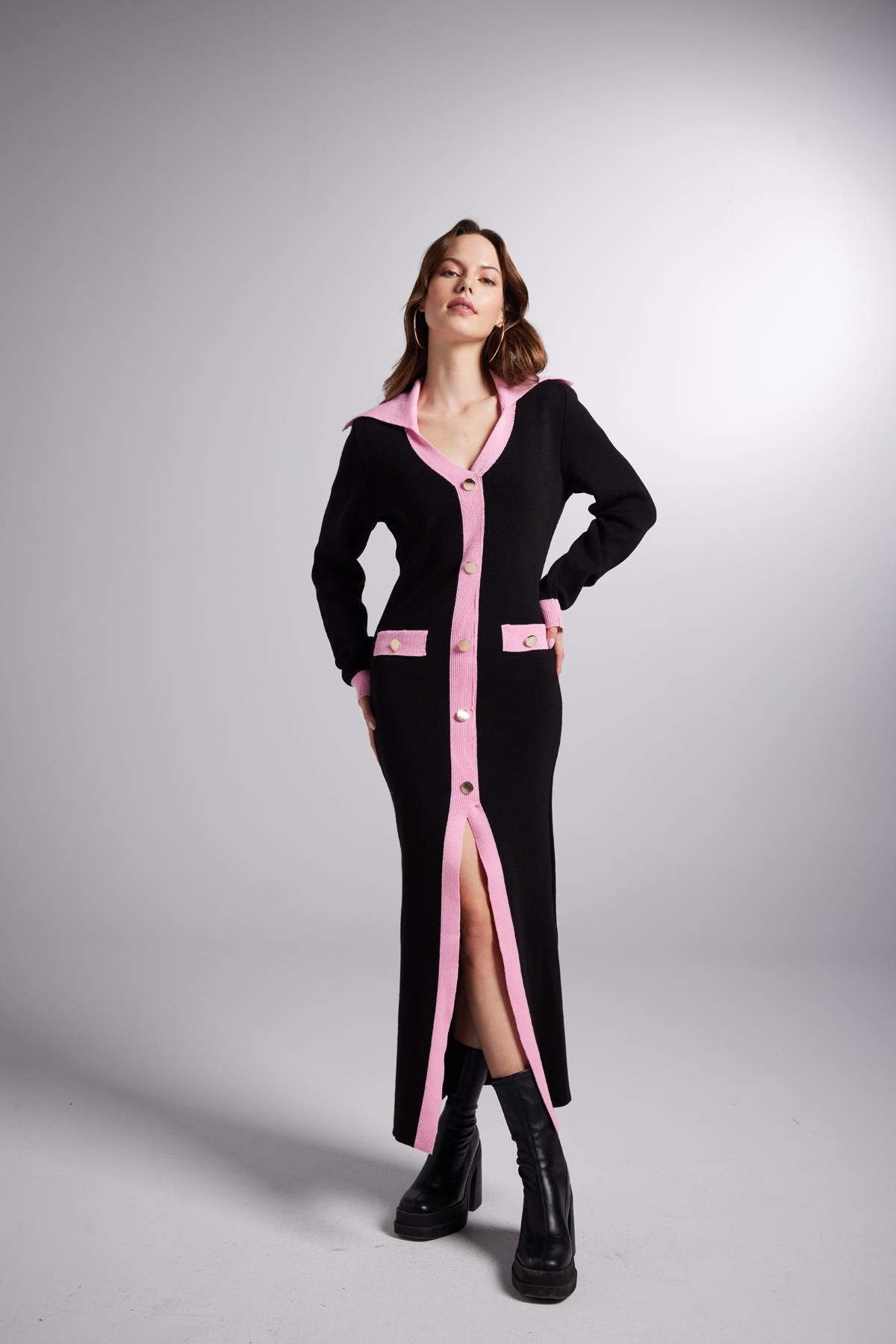 Elias Triko Elbise Siyah