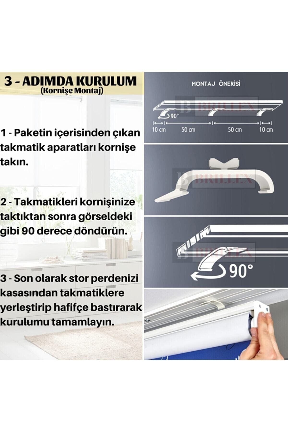 Krem Blackout Karartma Stor Perde Yüksek Kalite % 100 Işık Geçirmez