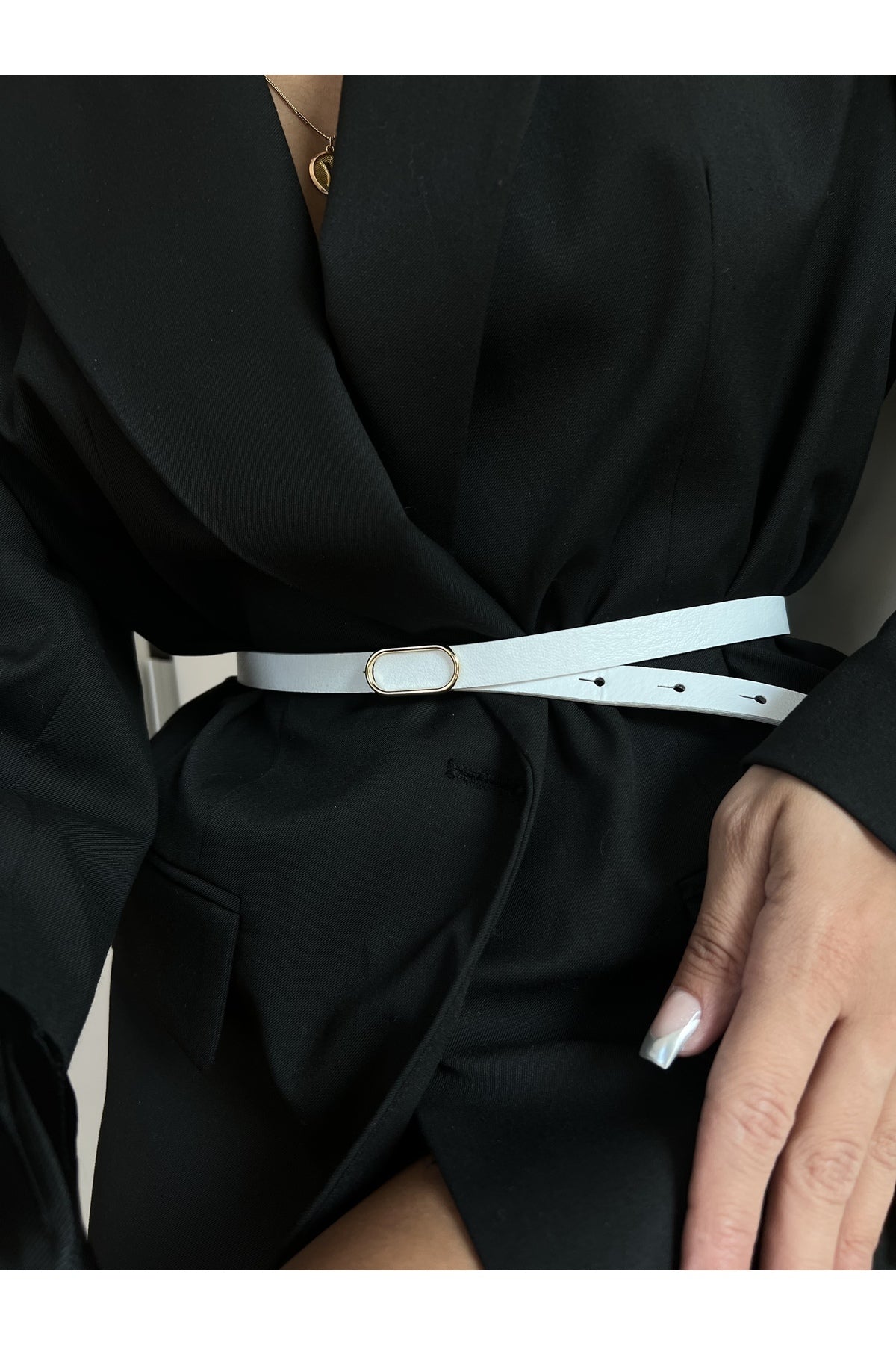 Ithal Oval Gold Tokalı Ince Kemer, Pantolon Kemeri, Gömlek Kemeri, Ceket Kemeri