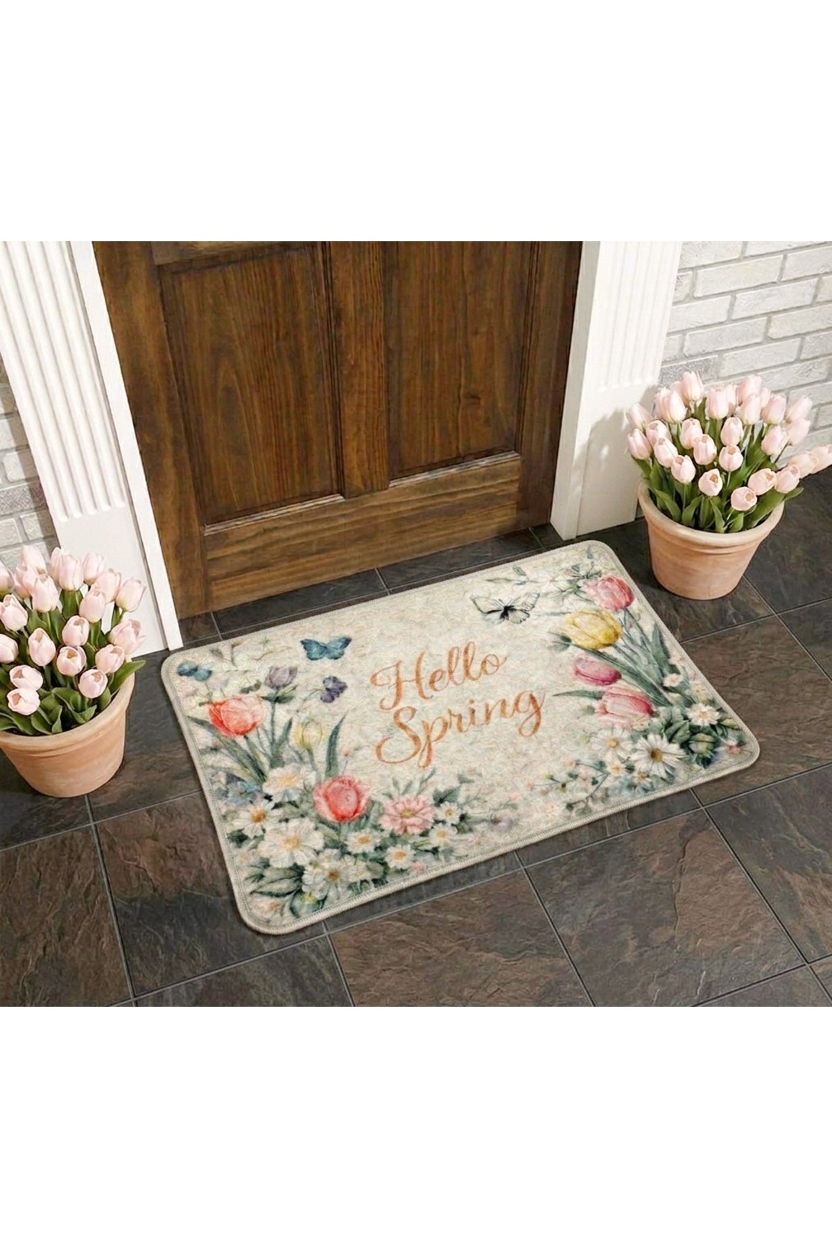 Dekoratif Hello Yazılı Kapı Önü Paspası (Ebat 50x70)
