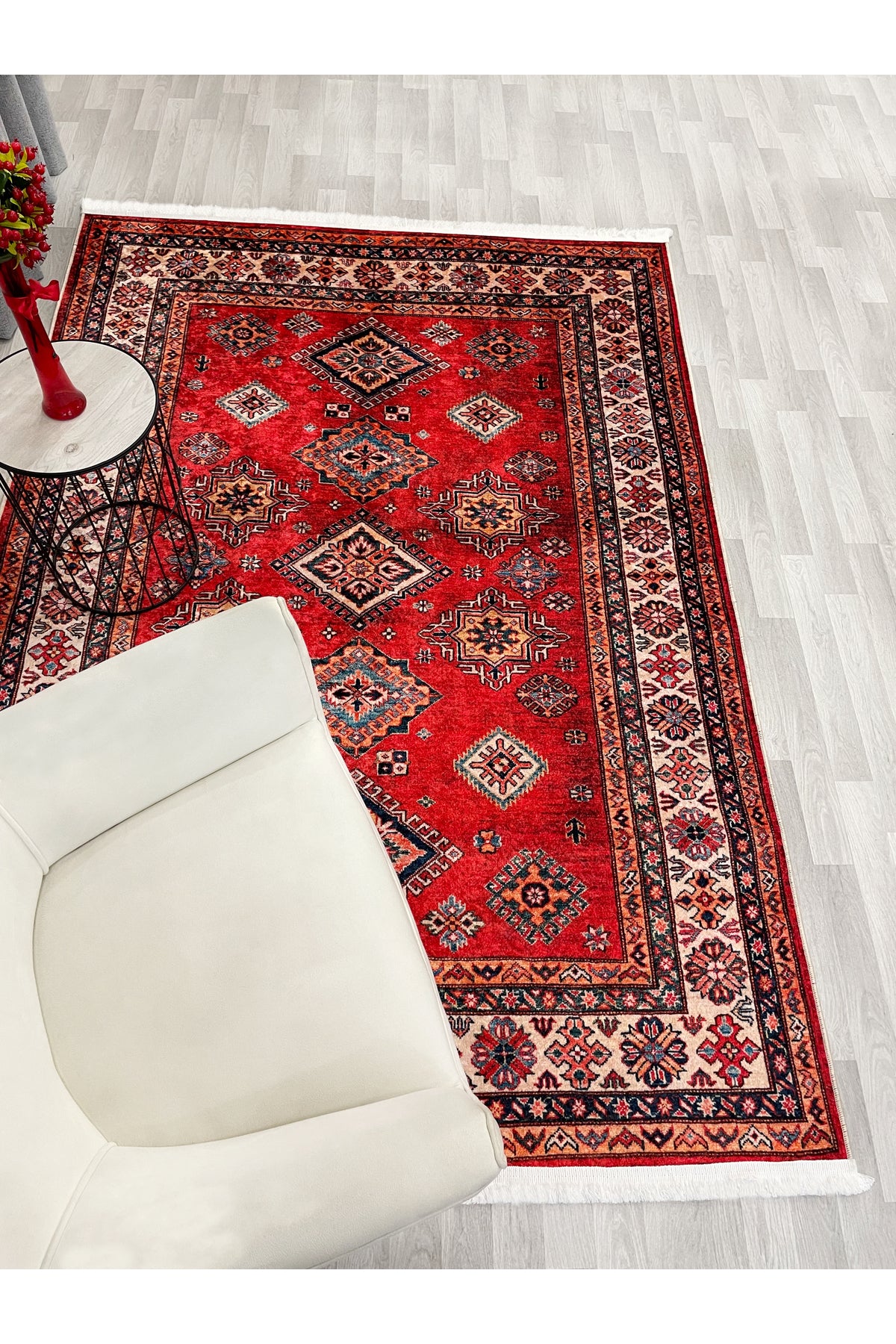 Kilim Motifli SAÇAKLI Klasik Kaymaz Taban Halı