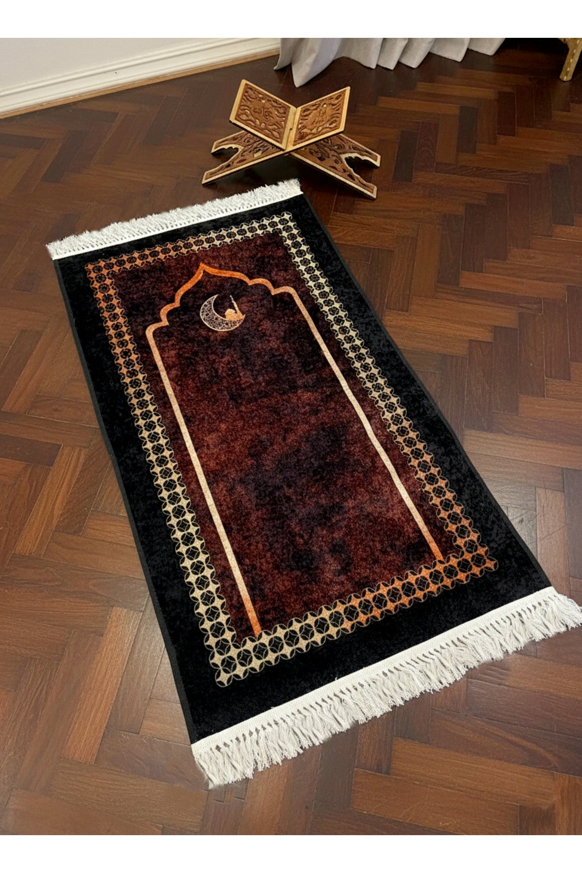 Seccade Saçaklı Bordo (lateks Taban)